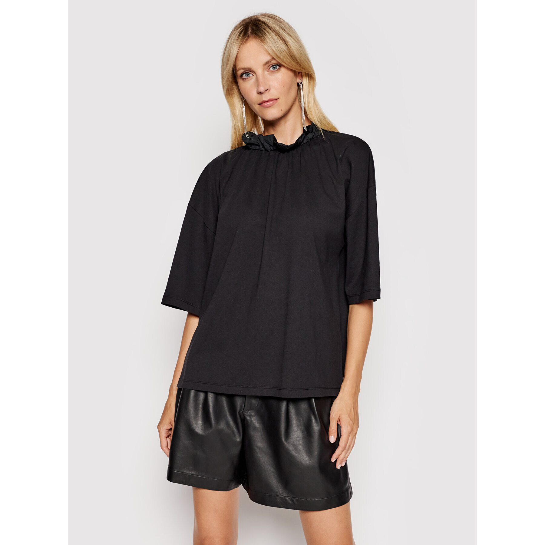 Red Valentino Блуза WR3MG11E Черен Relaxed Fit - Pepit.bg