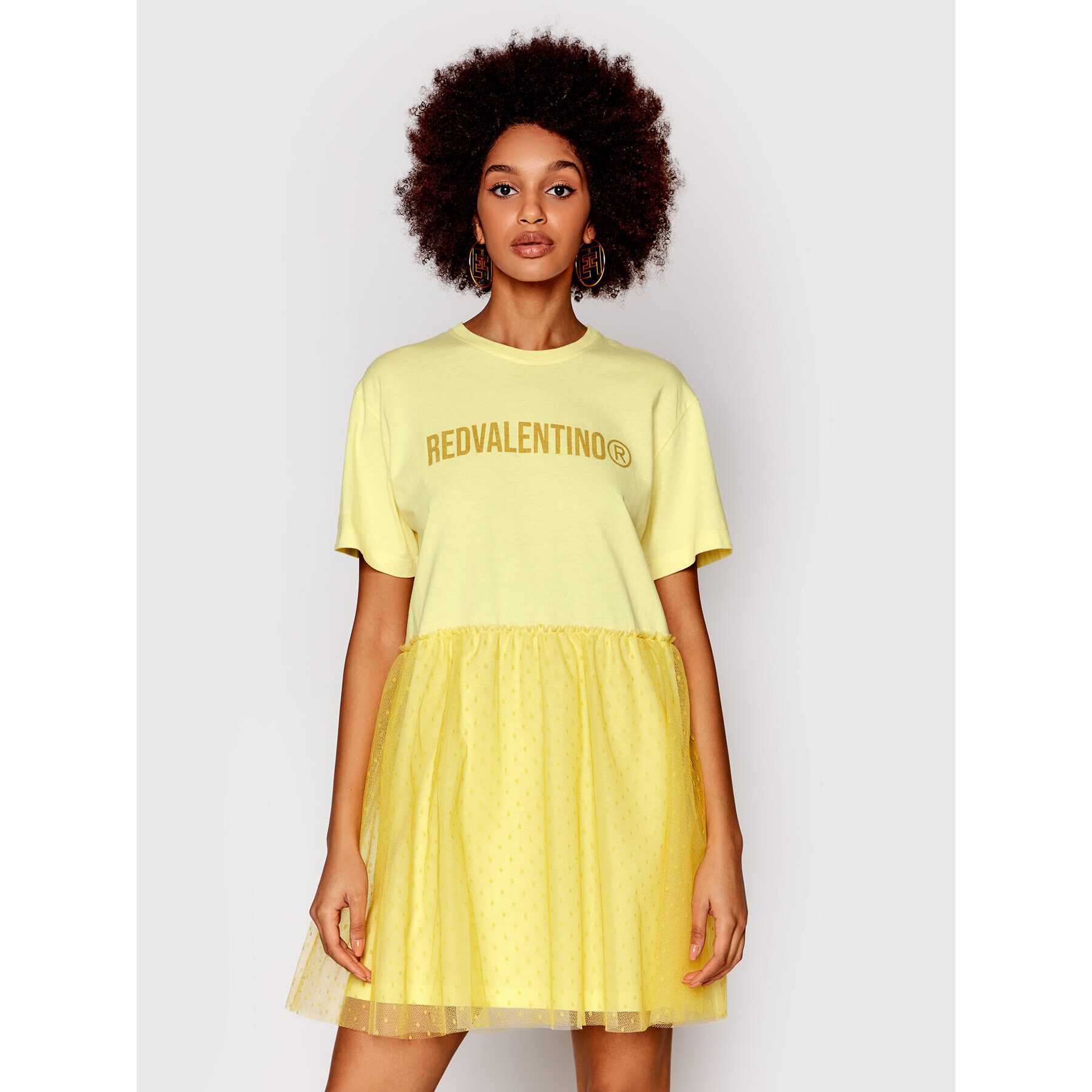 Red Valentino Ежедневна рокля XR3MJ08V Жълт Regular Fit - Pepit.bg