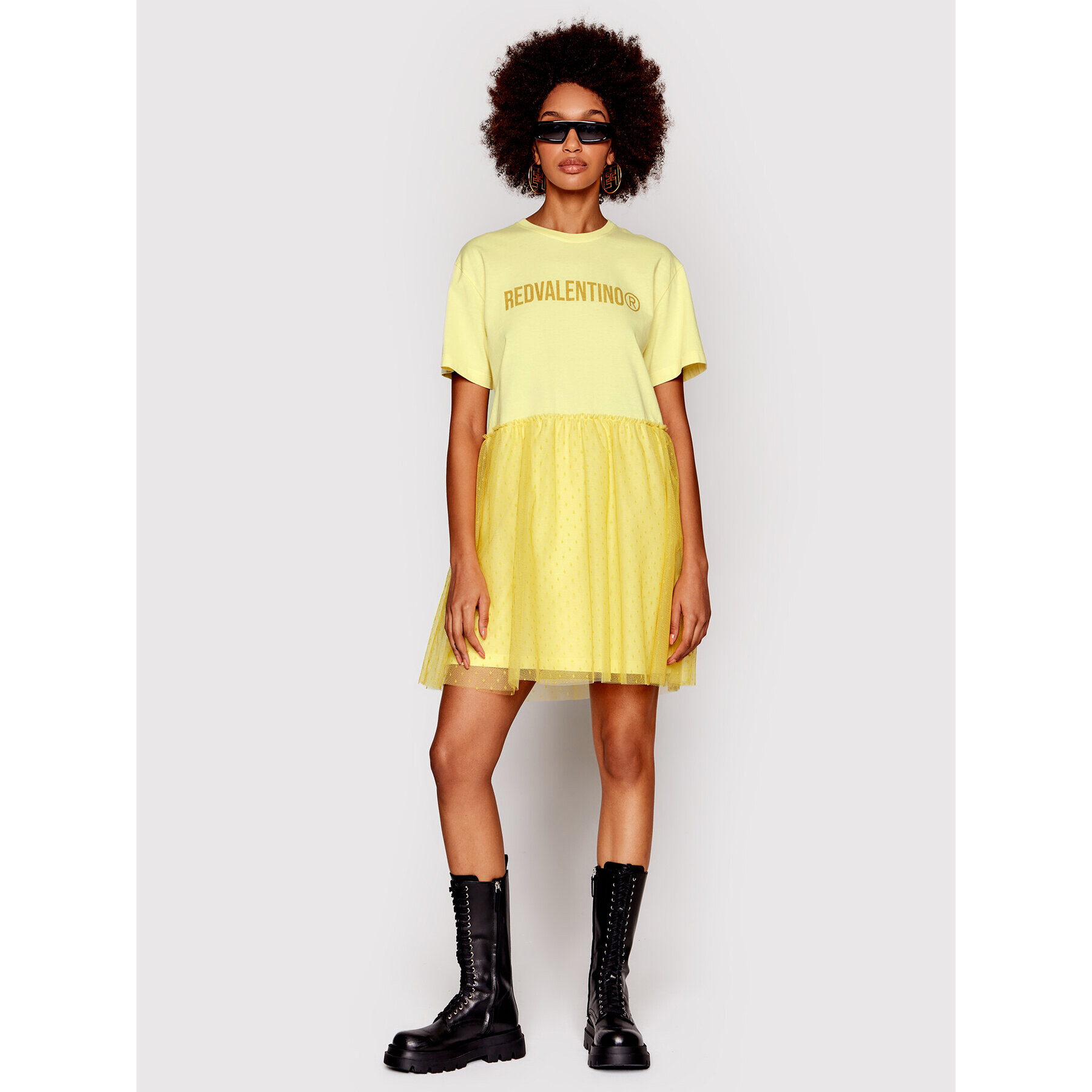 Red Valentino Ежедневна рокля XR3MJ08V Жълт Regular Fit - Pepit.bg