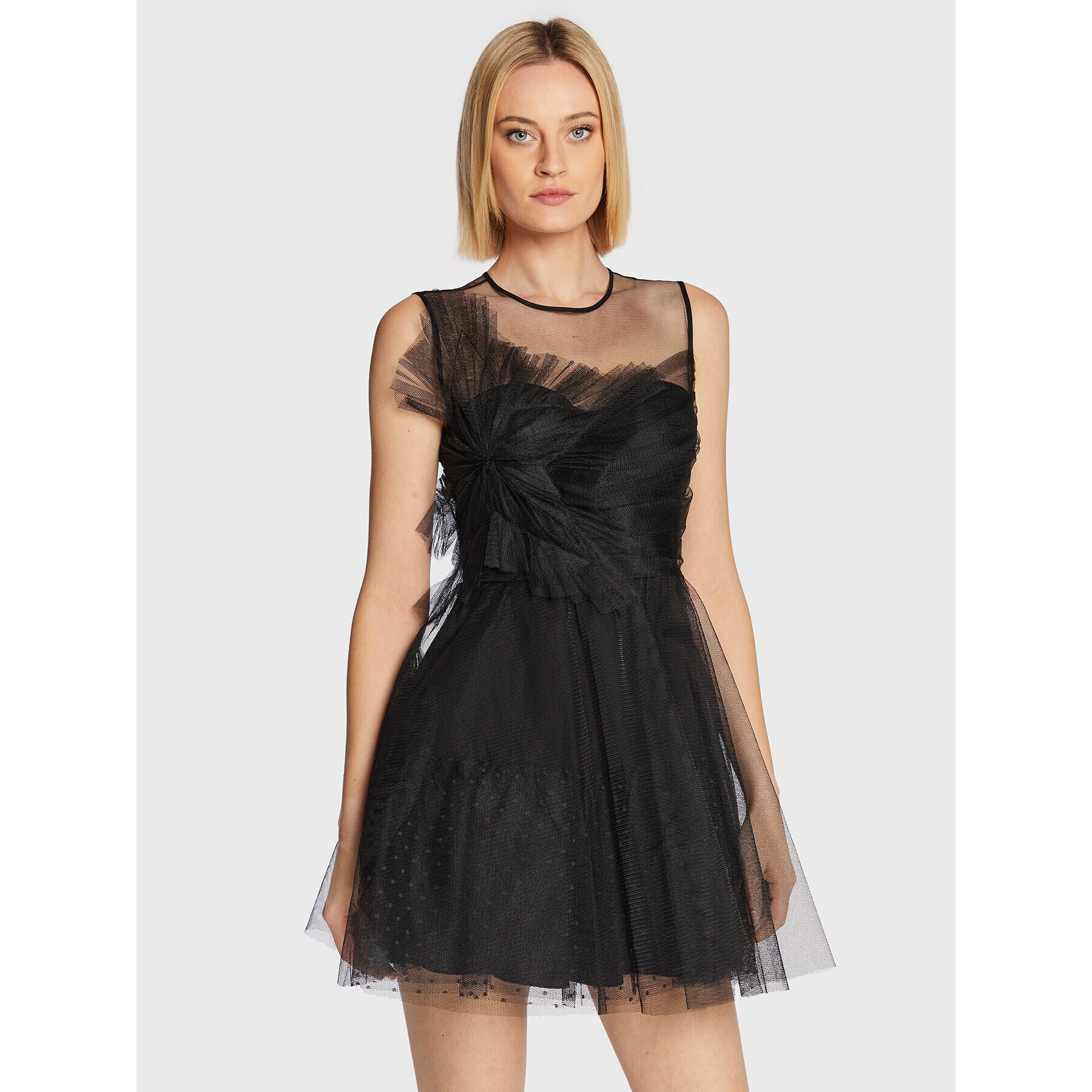 Red Valentino Коктейлна рокля 1R3VA22G6LB Черен Regular Fit - Pepit.bg