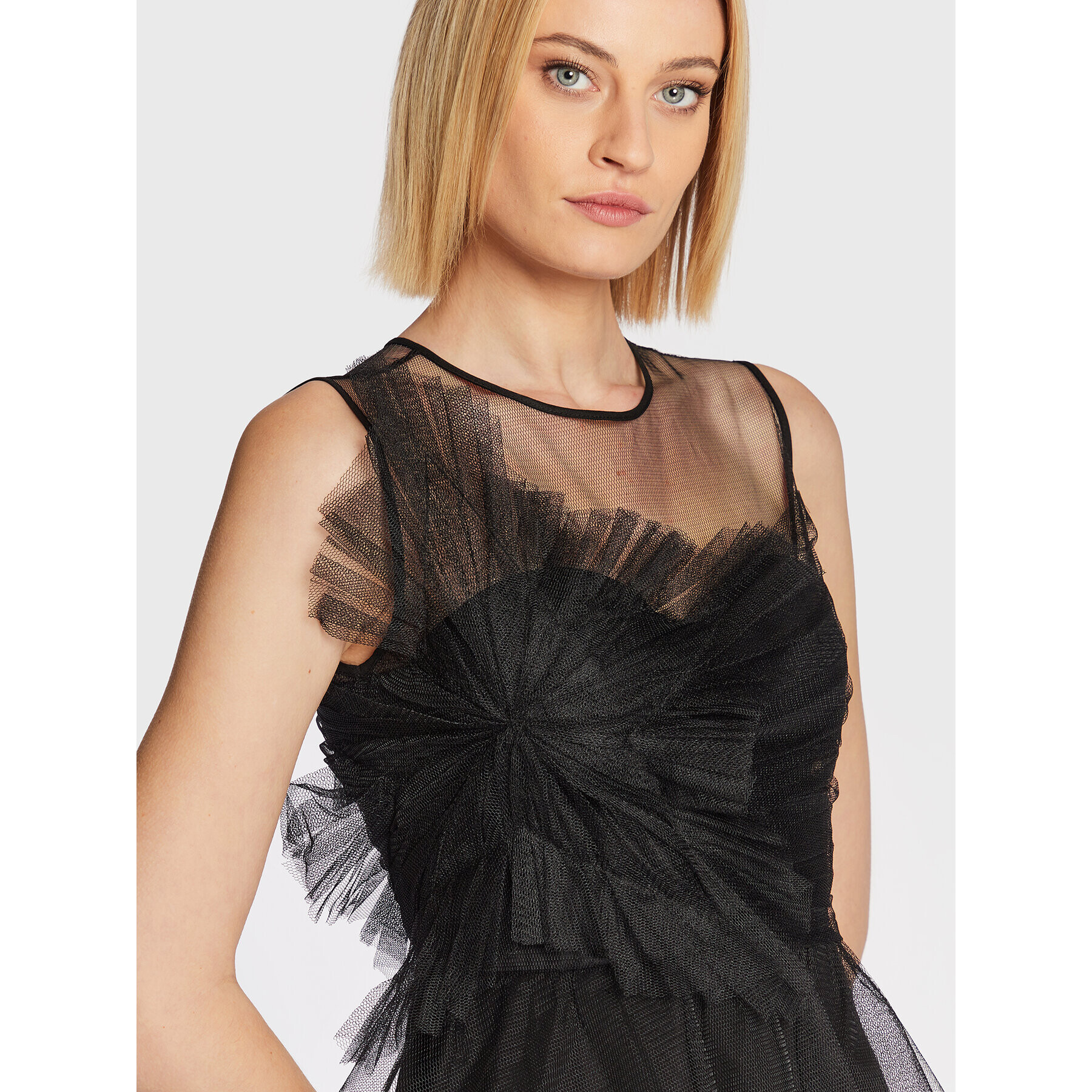 Red Valentino Коктейлна рокля 1R3VA22G6LB Черен Regular Fit - Pepit.bg