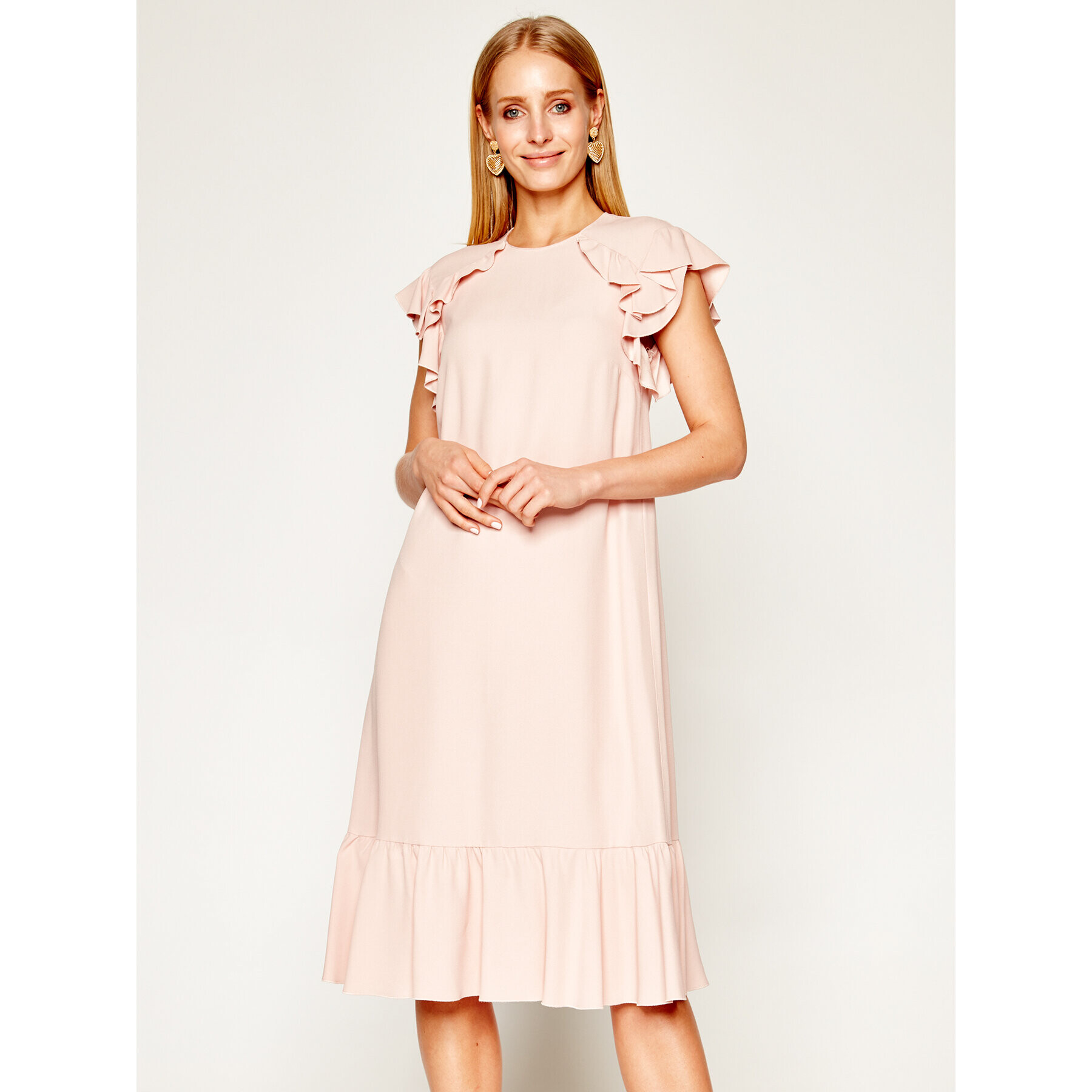 Red Valentino Коктейлна рокля TR3VAL50 Розов Regular Fit - Pepit.bg