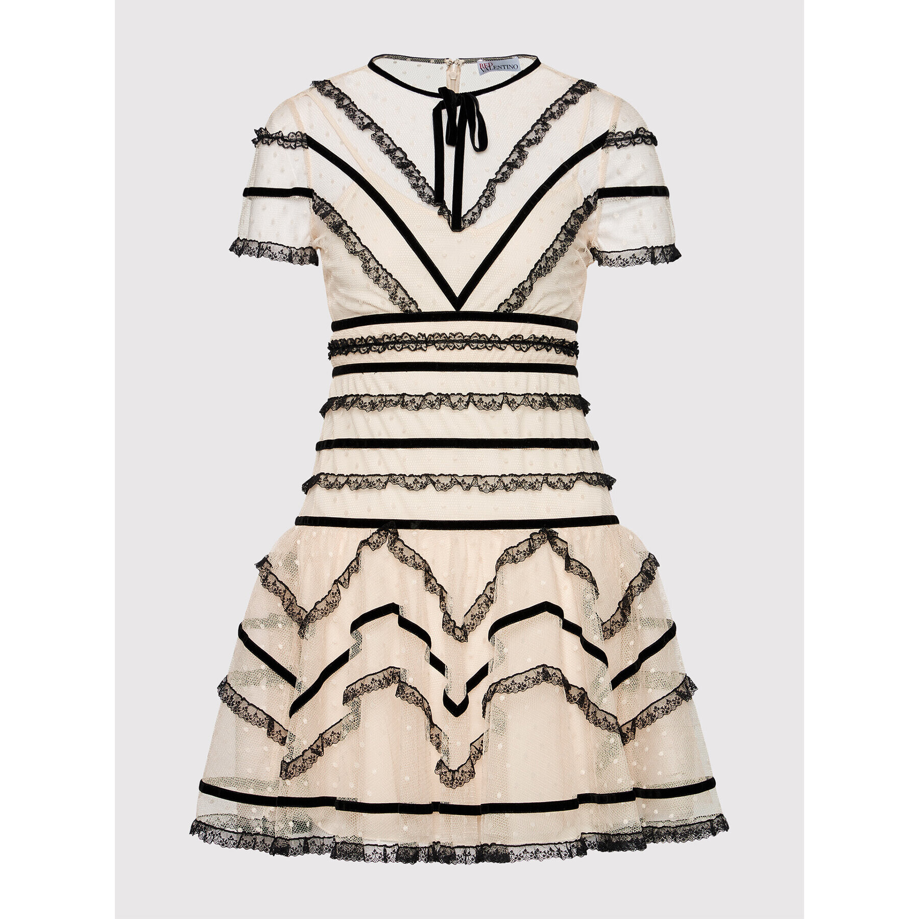 Red Valentino Коктейлна рокля WR3VA19B Бежов Regular Fit - Pepit.bg