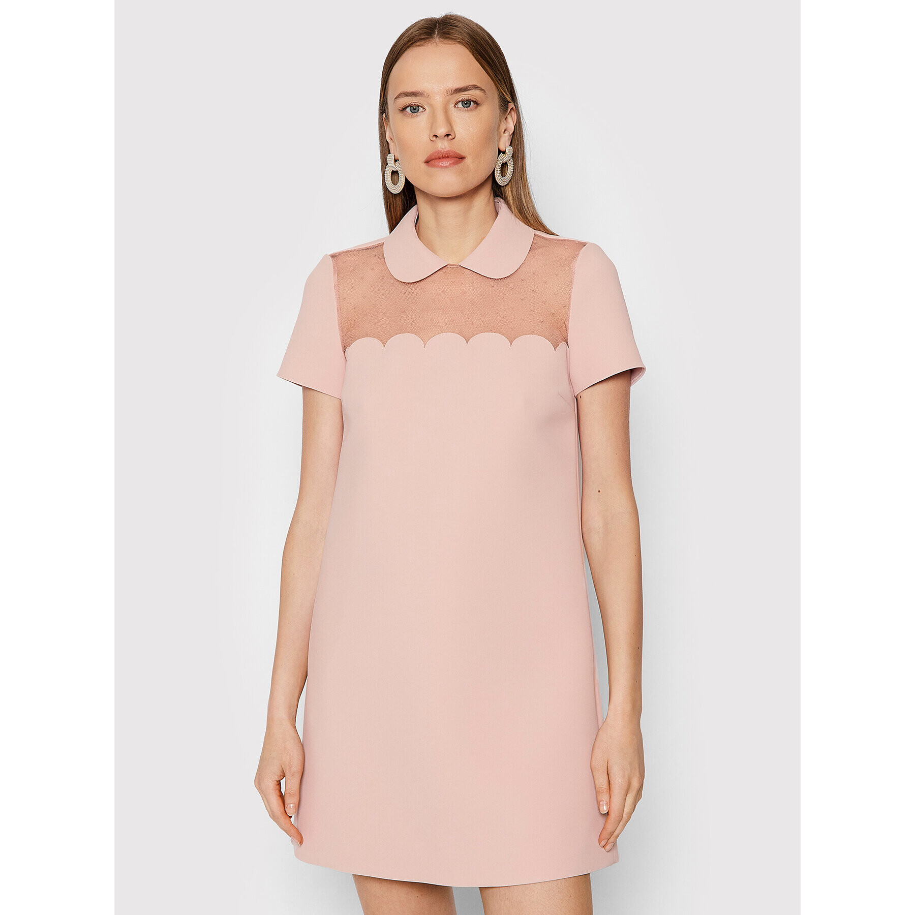 Red Valentino Коктейлна рокля XR3VADB0 Розов Regular Fit - Pepit.bg