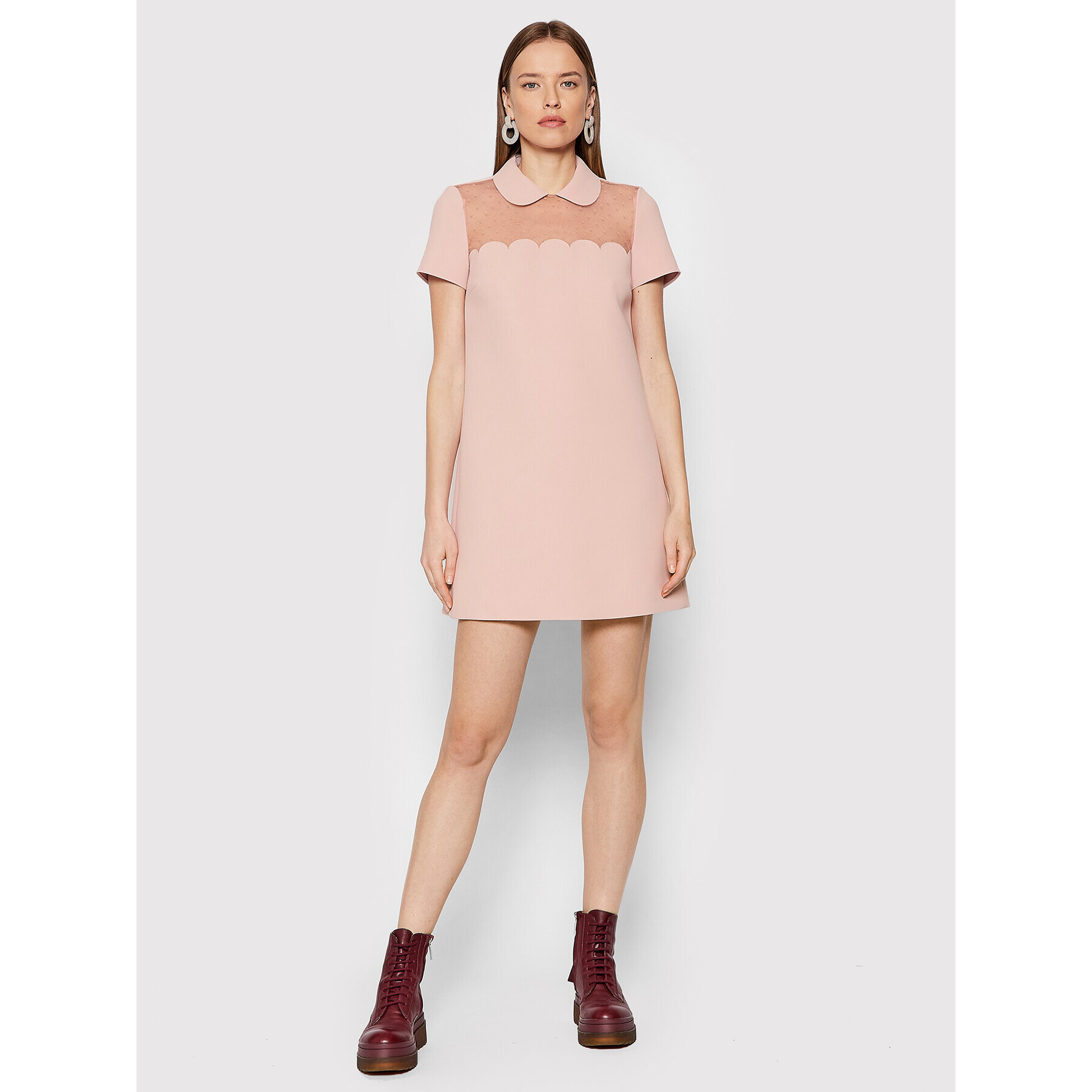 Red Valentino Коктейлна рокля XR3VADB0 Розов Regular Fit - Pepit.bg