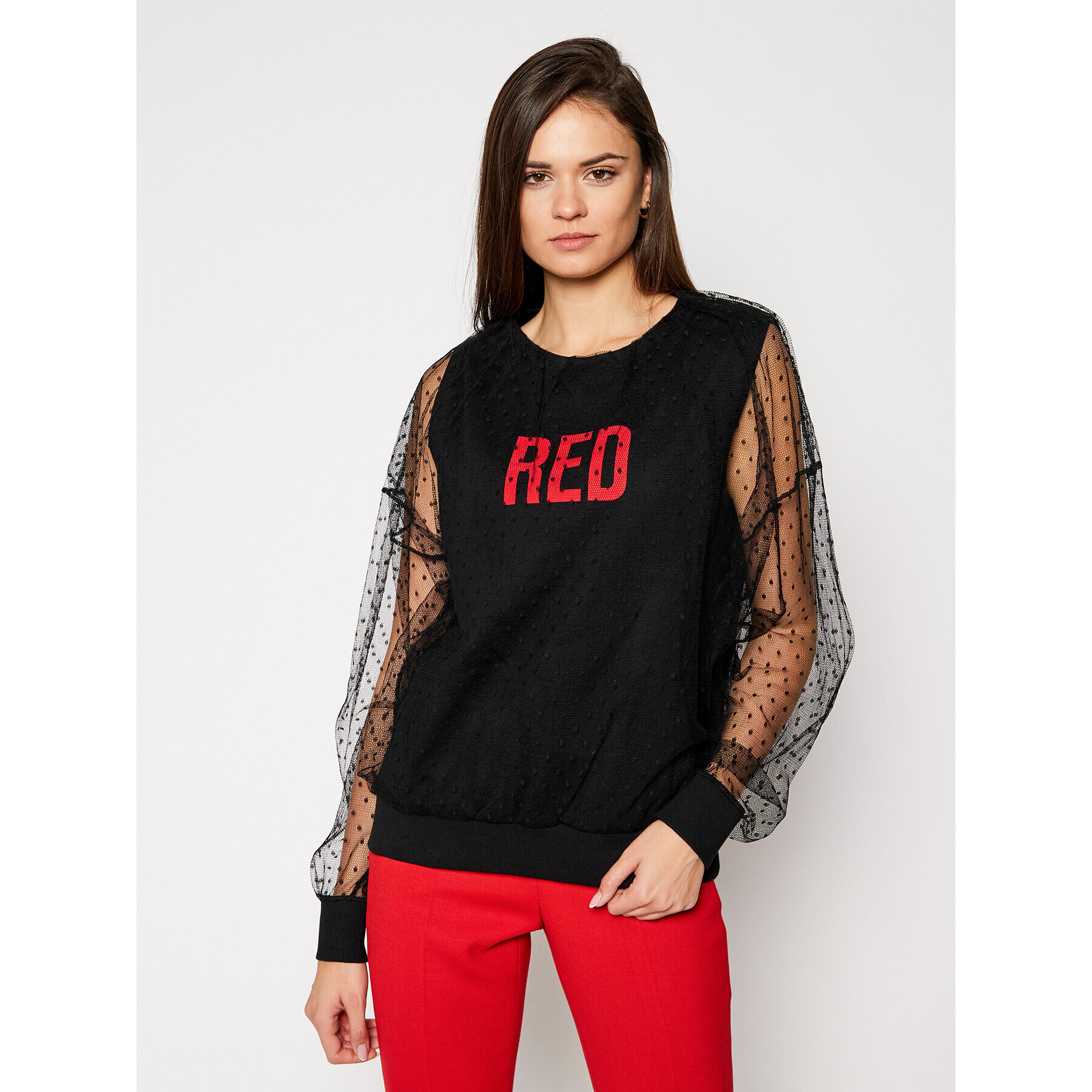 Red Valentino Суитшърт VR3MG08Y Черен Regular Fit - Pepit.bg