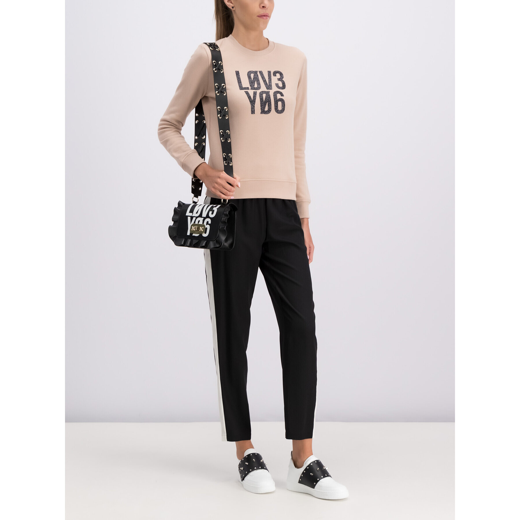 Red Valentino Текстилни панталони RR0RBA85 Черен Regular Fit - Pepit.bg