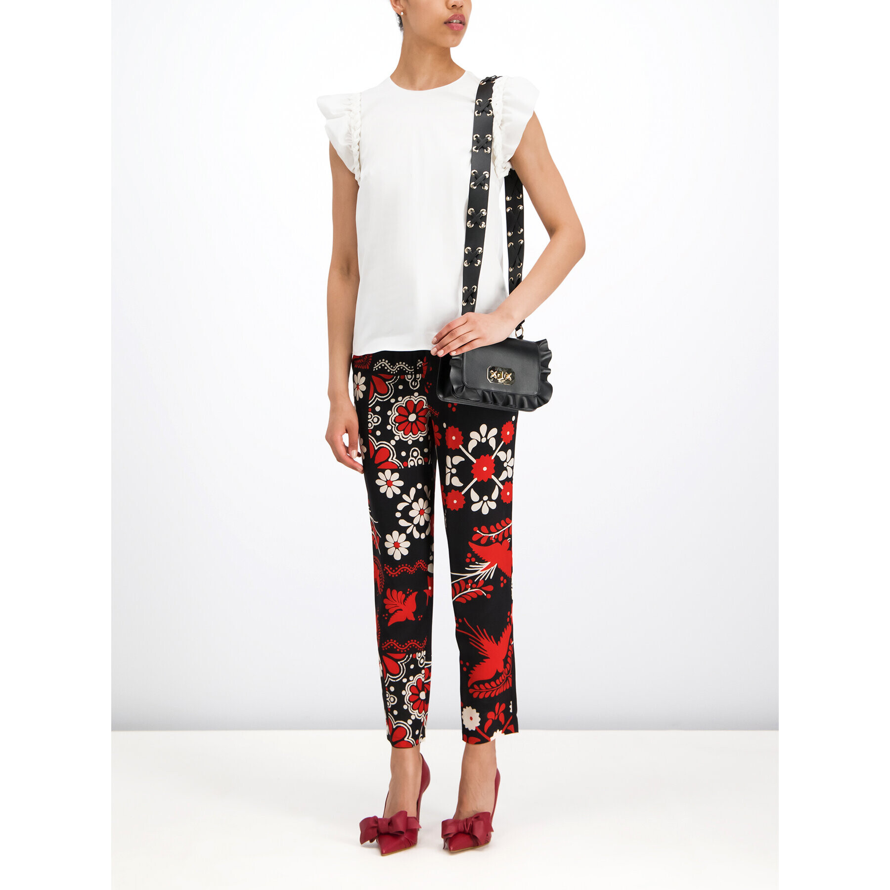 Red Valentino Текстилни панталони RR0RBB05 Цветен Regular Fit - Pepit.bg