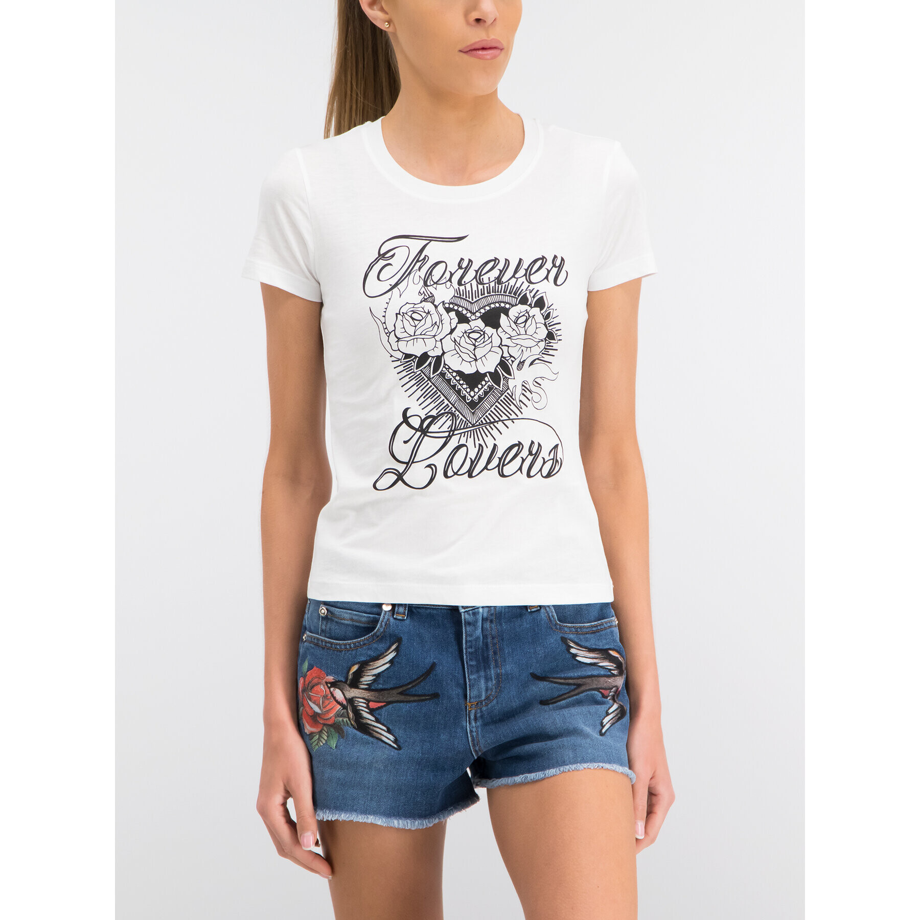 Red Valentino Тишърт RP0MG00S Бял Regular Fit - Pepit.bg