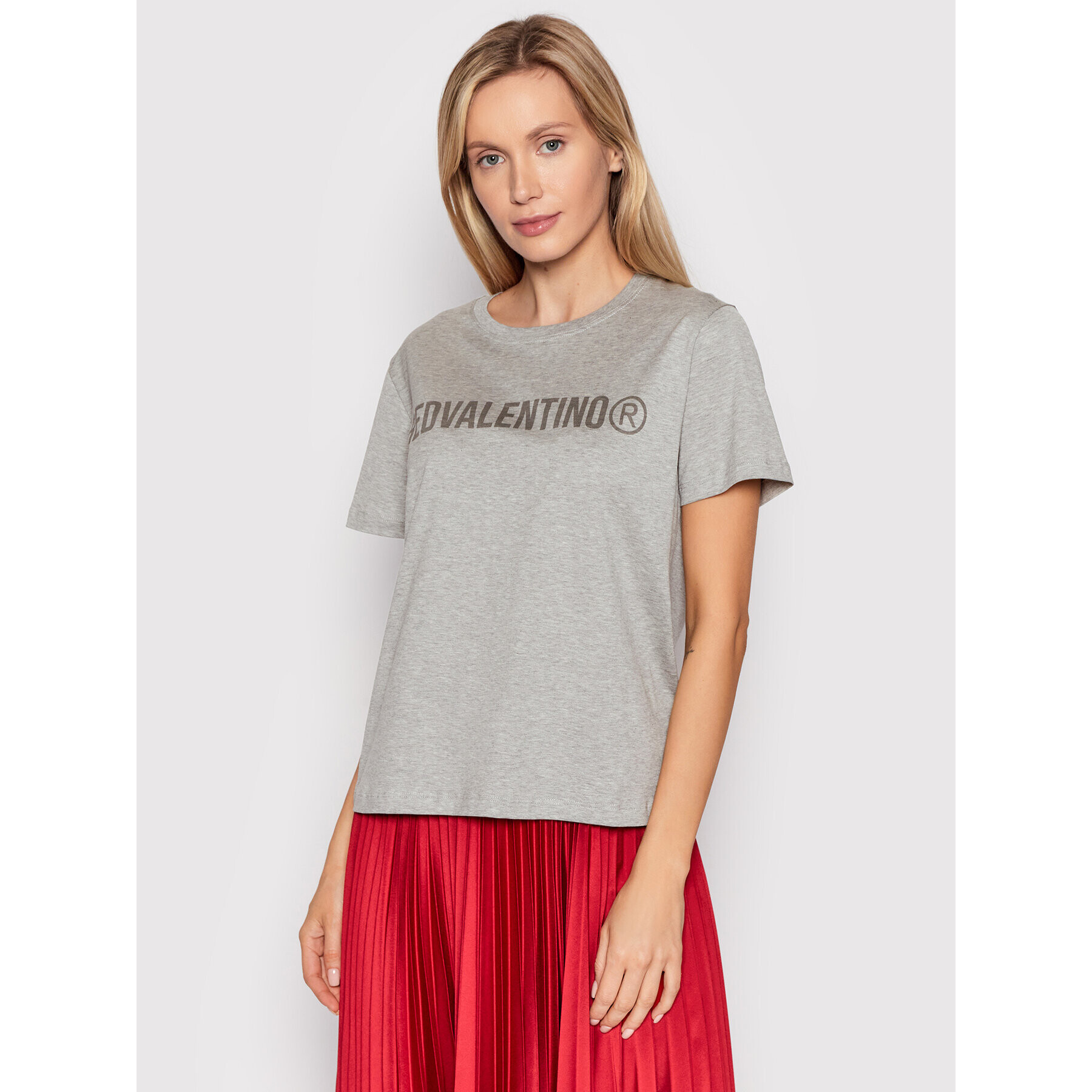 Red Valentino Тишърт XR3MG13Q Сив Regular Fit - Pepit.bg