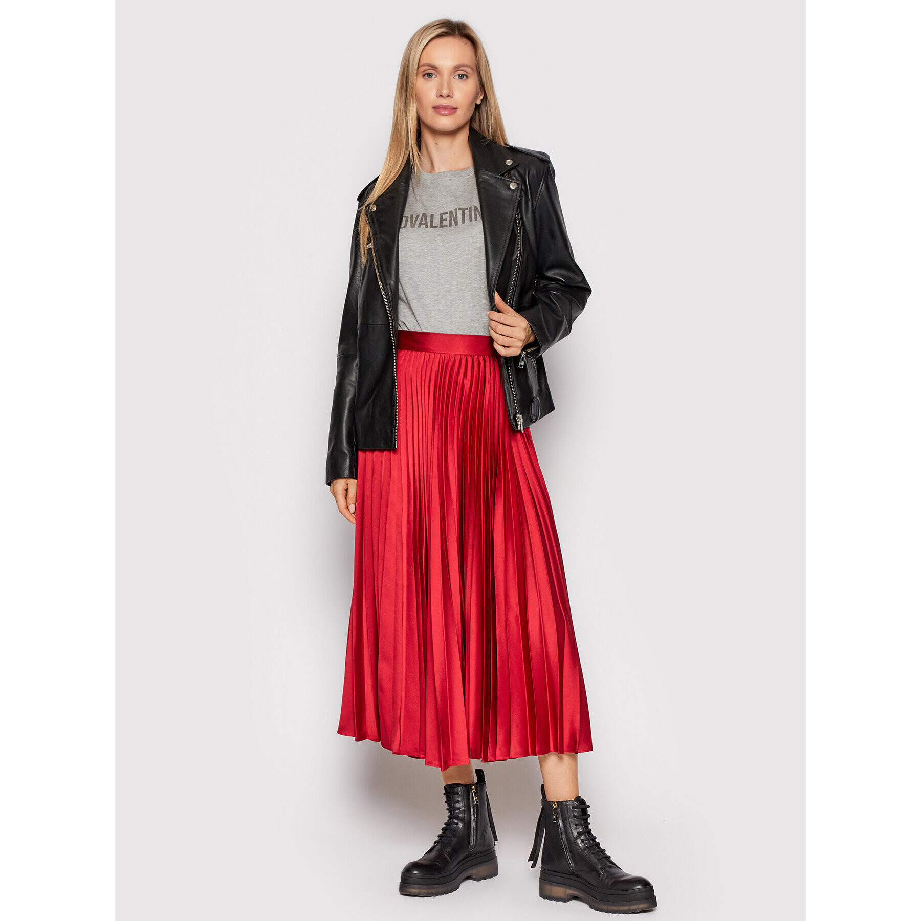 Red Valentino Тишърт XR3MG13Q Сив Regular Fit - Pepit.bg