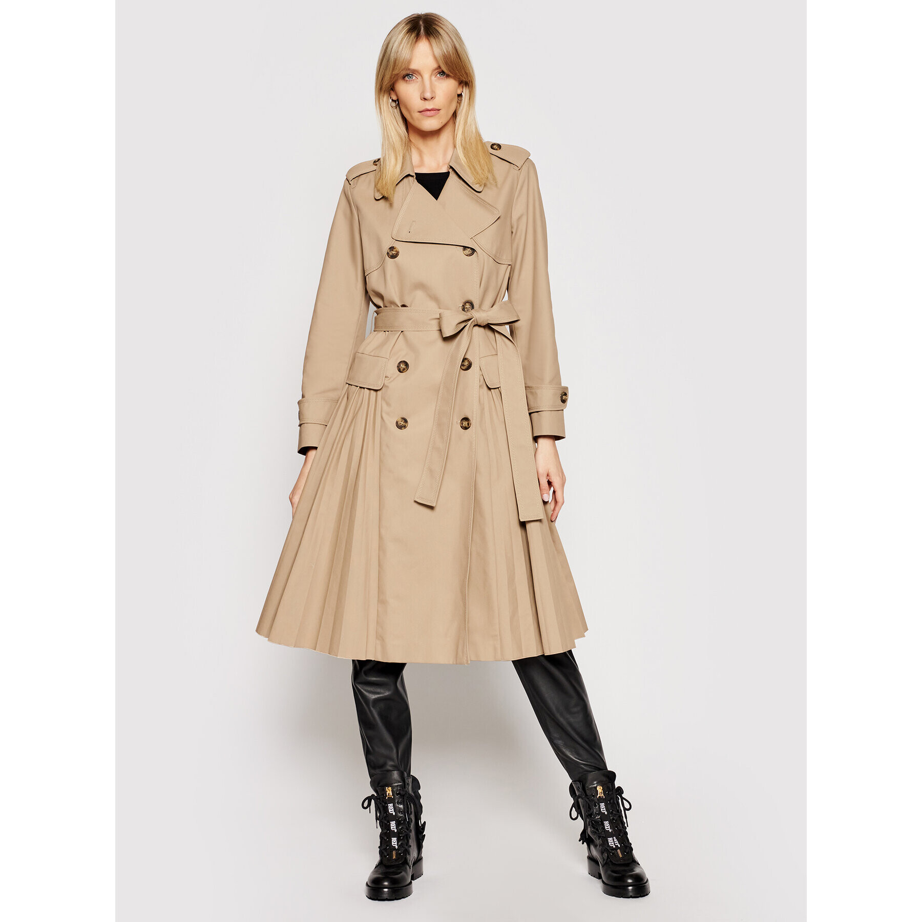 Red Valentino Тренч VR3CHA90 Кафяв Regular Fit - Pepit.bg