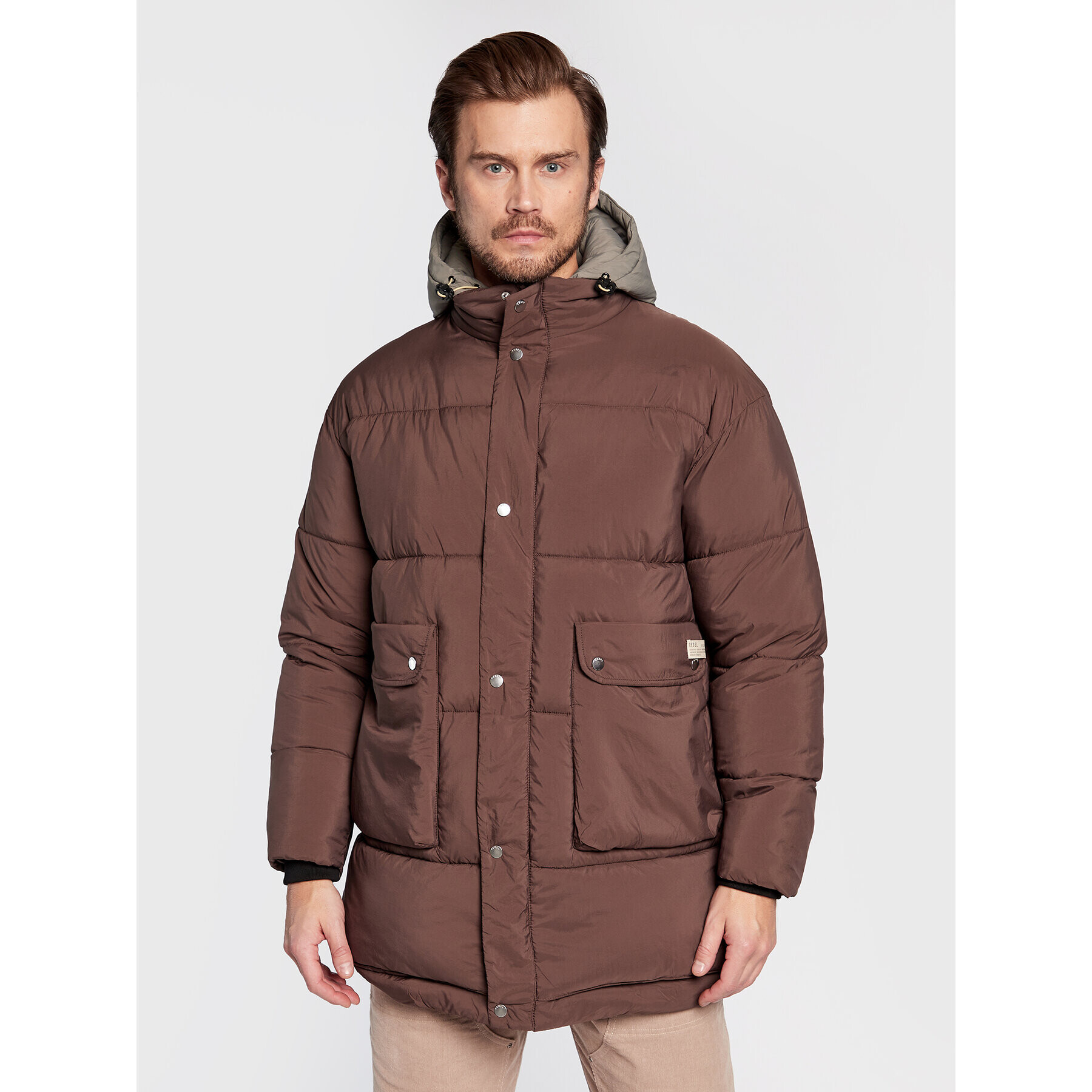 Redefined Rebel Пухено яке Andreas 225004 Кафяв Regular Fit - Pepit.bg