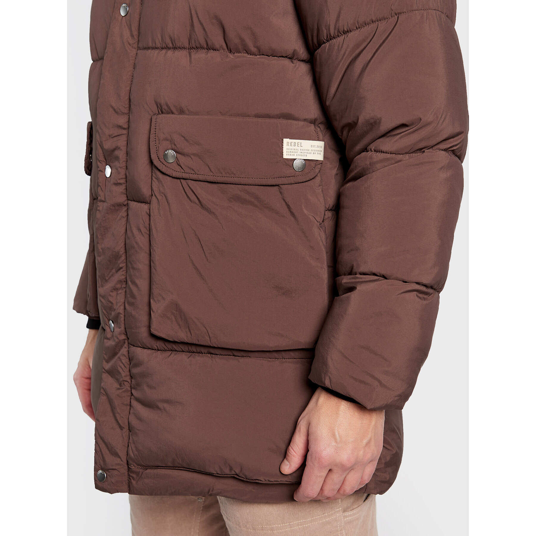 Redefined Rebel Пухено яке Andreas 225004 Кафяв Regular Fit - Pepit.bg