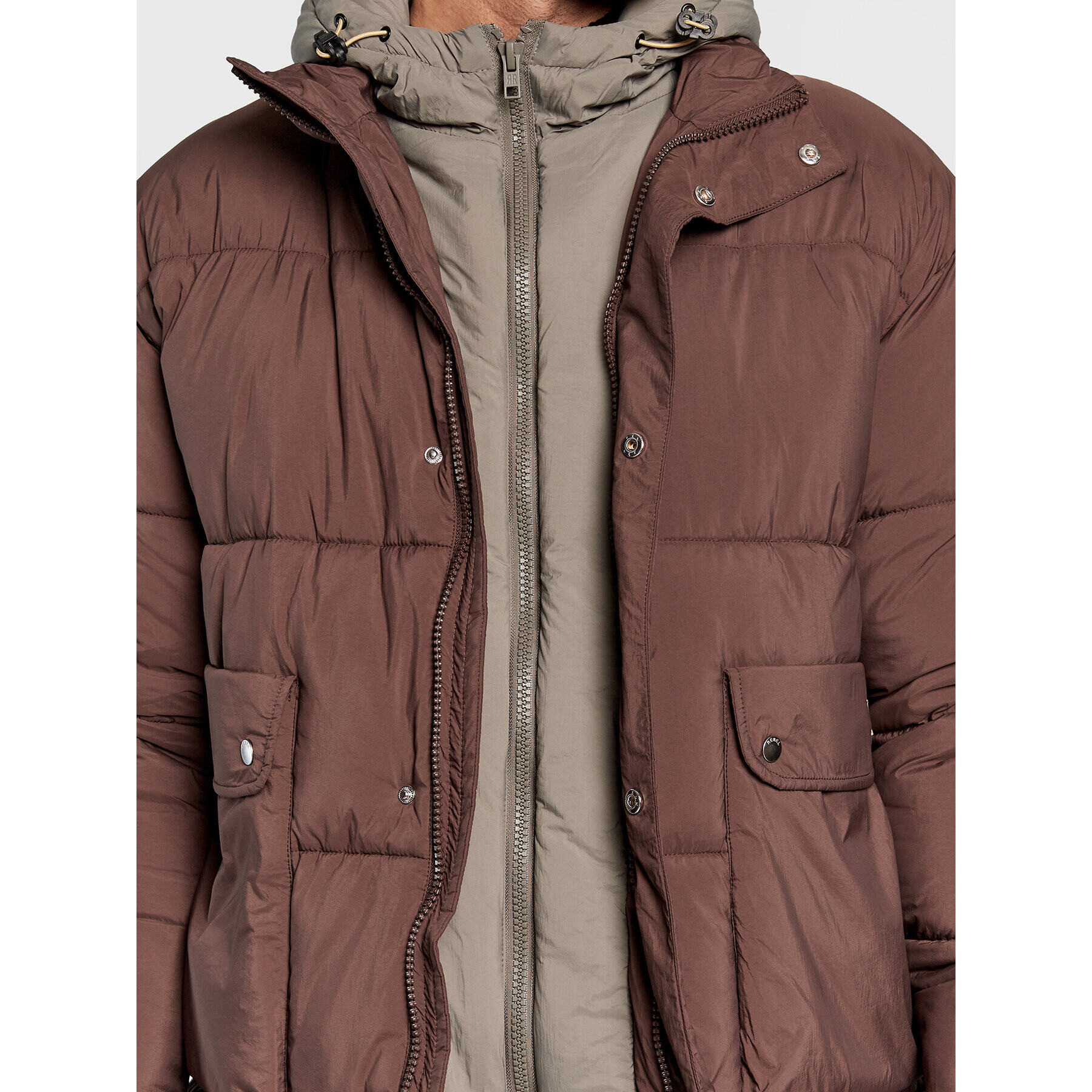 Redefined Rebel Пухено яке Andreas 225004 Кафяв Regular Fit - Pepit.bg