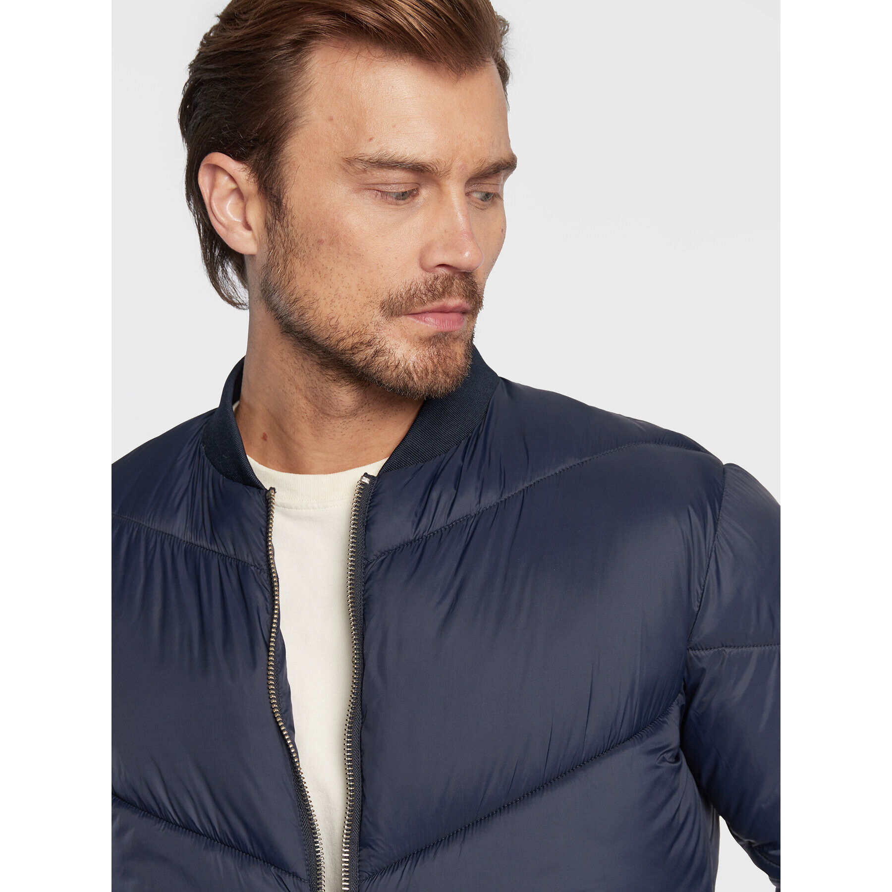 Redefined Rebel Пухено яке Chicago 215096 Тъмносин Regular Fit - Pepit.bg