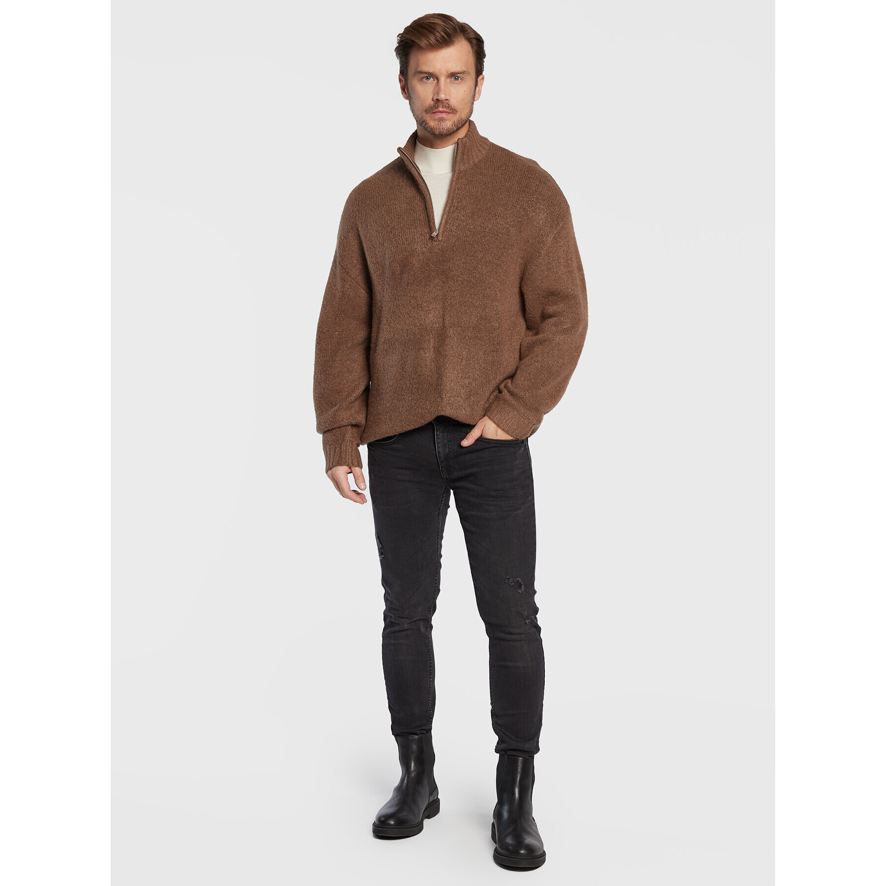 Redefined Rebel Пуловер Casey 212058 Кафяв Regular Fit - Pepit.bg