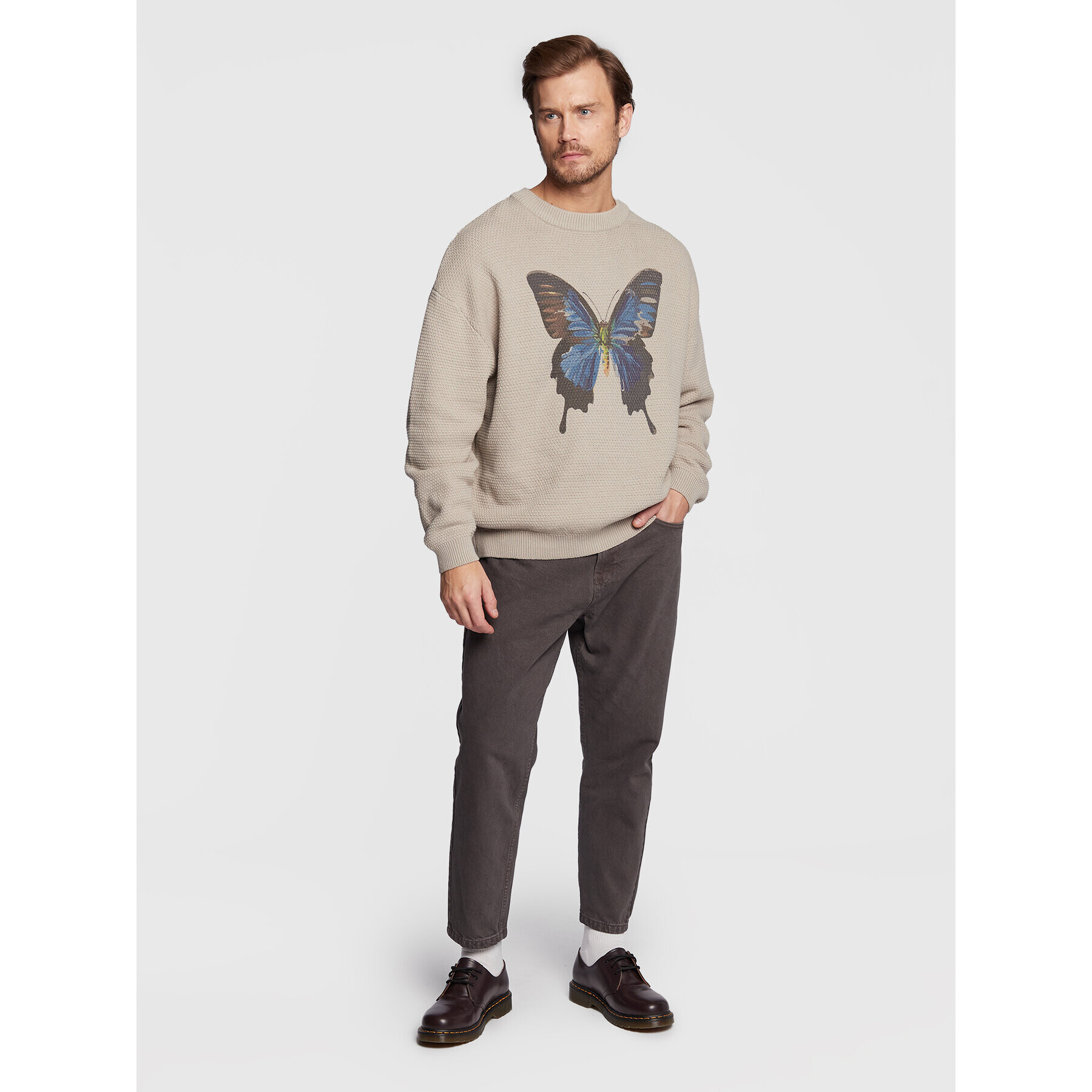 Redefined Rebel Пуловер Keaton 212063 Бежов Relaxed Fit - Pepit.bg