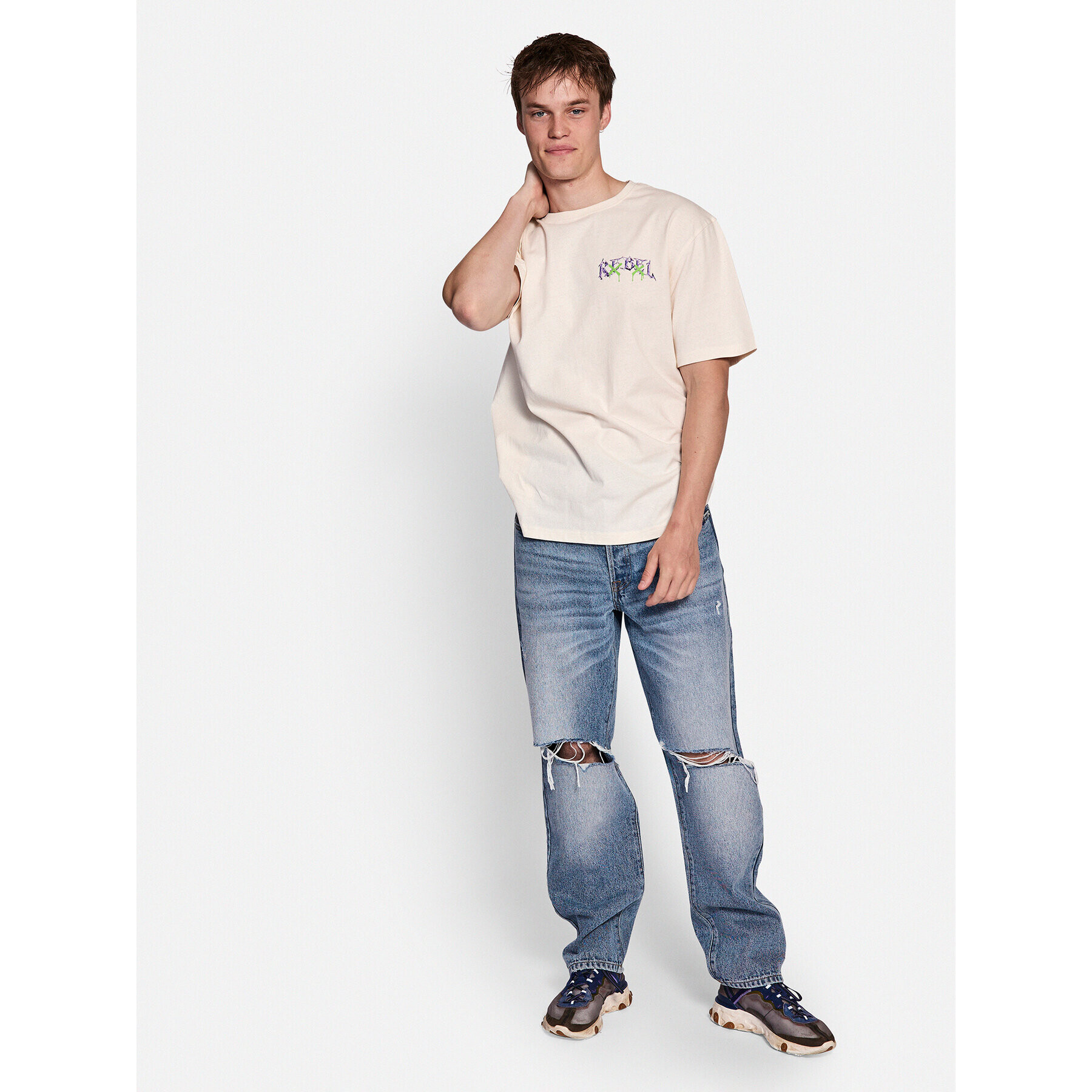 Redefined Rebel Тишърт 221030 Бежов Boxy Fit - Pepit.bg
