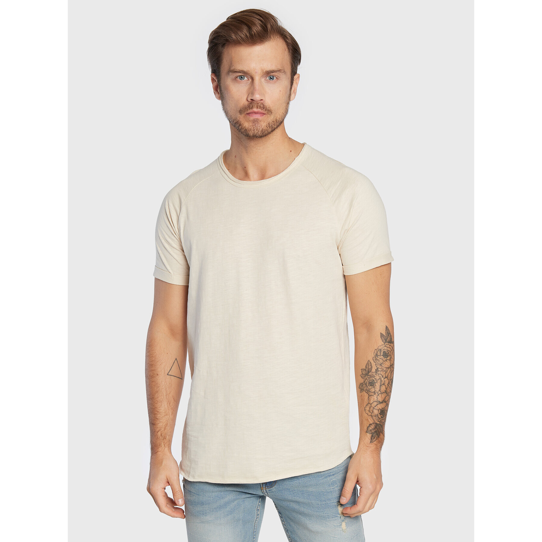 Redefined Rebel Тишърт Kas 181066 Бежов Regular Fit - Pepit.bg