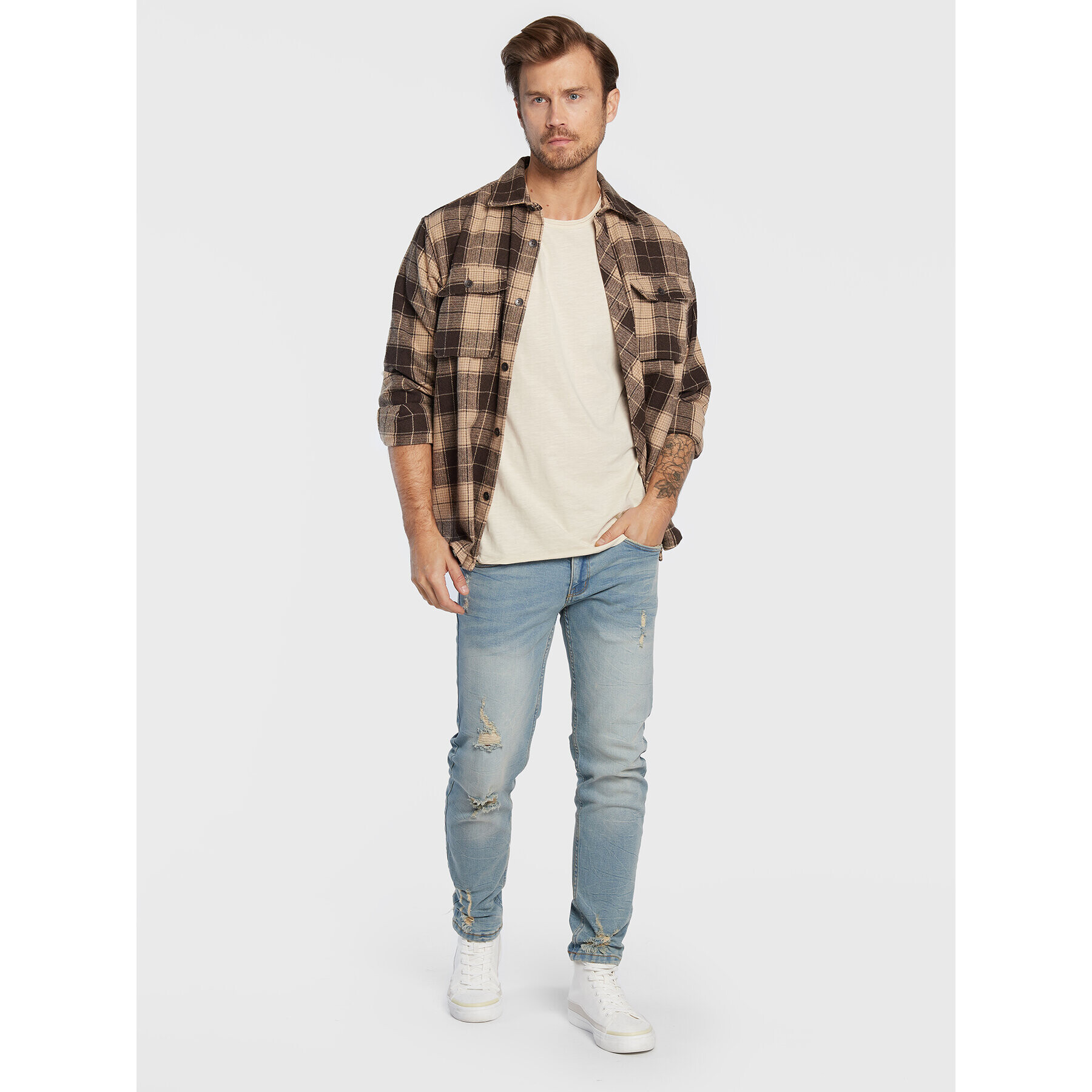 Redefined Rebel Тишърт Kas 181066 Бежов Regular Fit - Pepit.bg