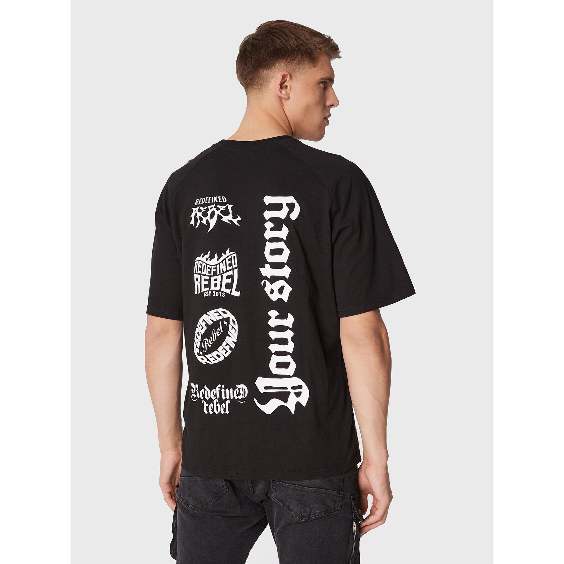 Redefined Rebel Тишърт Marcel 211158 Черен Regular Fit - Pepit.bg