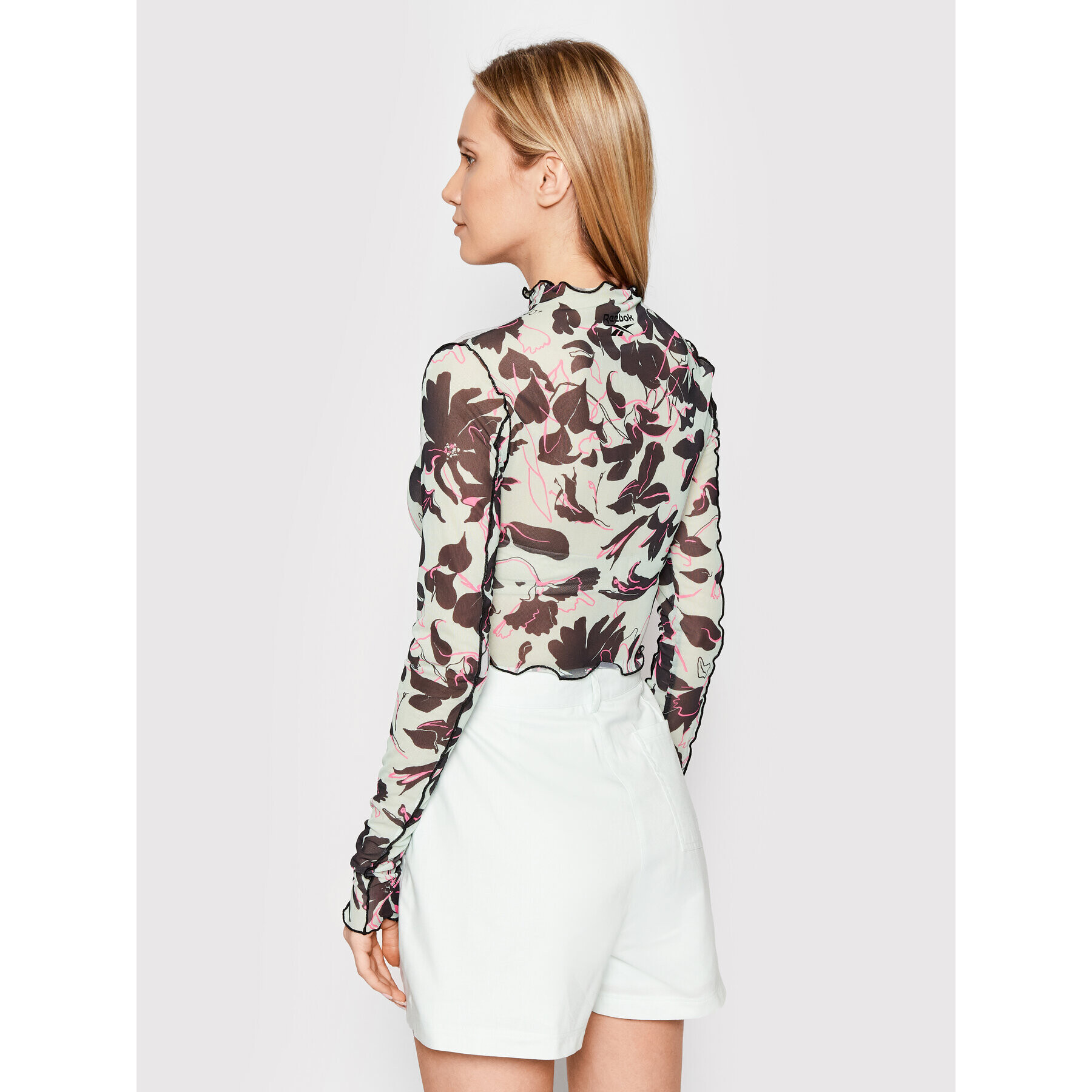 Reebok Блуза Classics Flourishing Mesh HB8628 Зелен Slim Fit - Pepit.bg