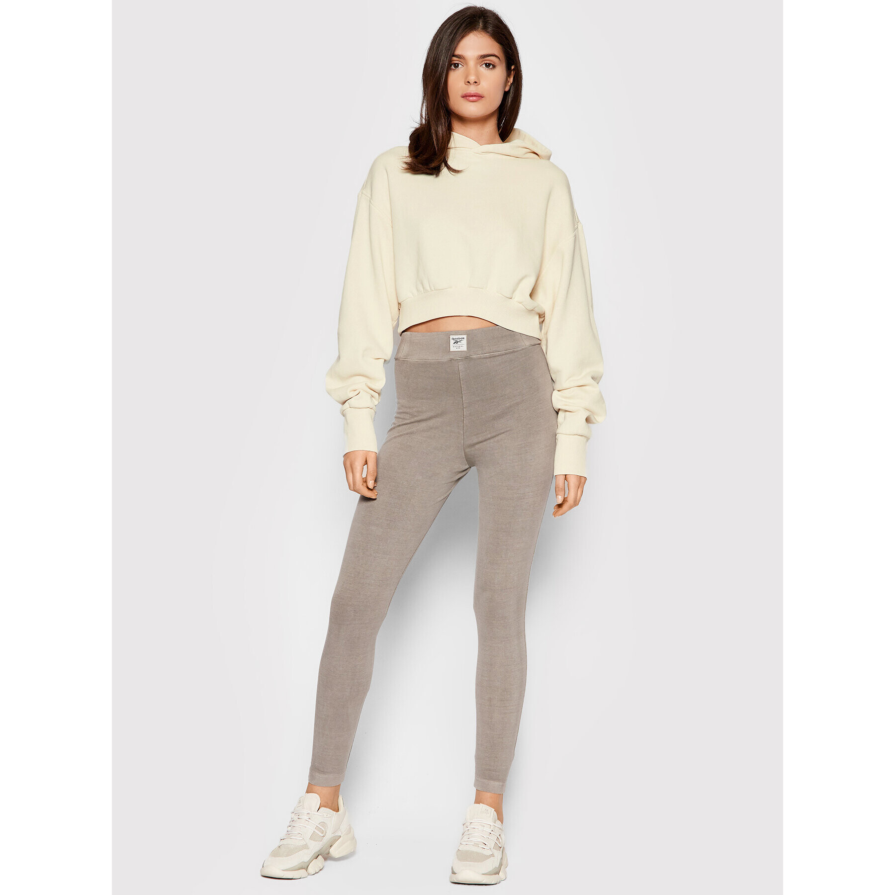 Reebok Суитшърт Crop H46795 Бежов Oversize - Pepit.bg