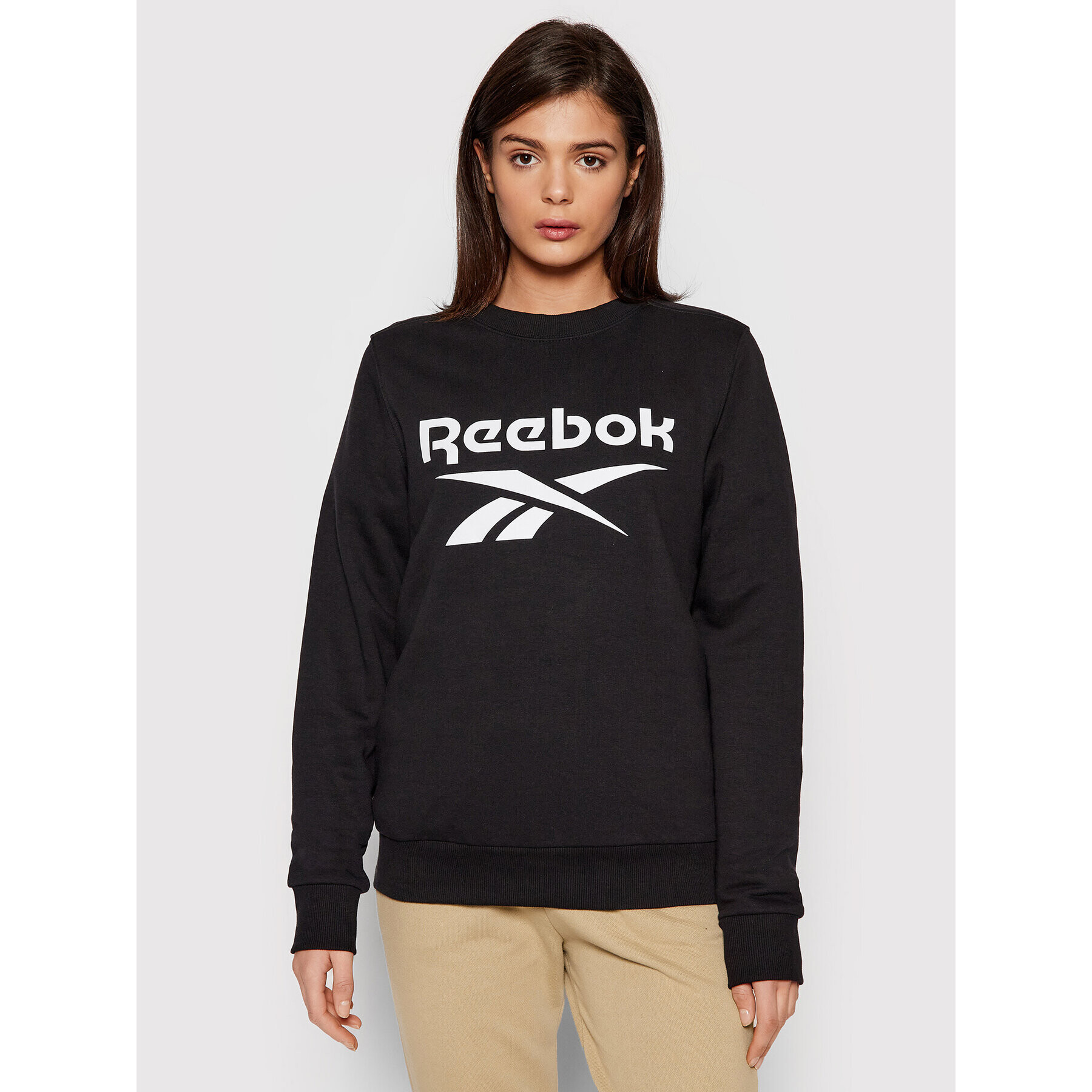 Reebok Суитшърт Frotte Identity Logo GL2534 Черен Oversize - Pepit.bg