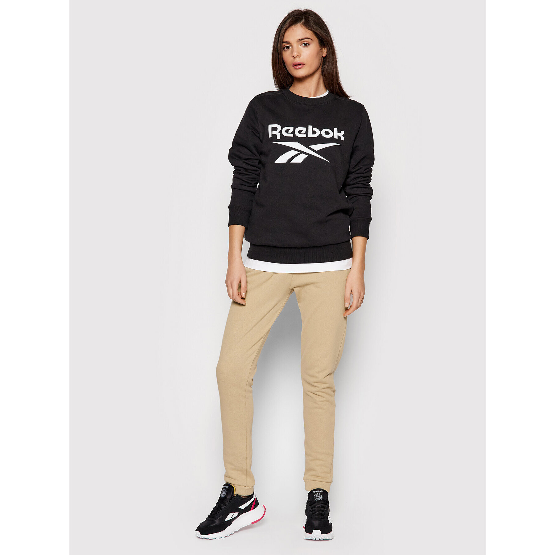 Reebok Суитшърт Frotte Identity Logo GL2534 Черен Oversize - Pepit.bg