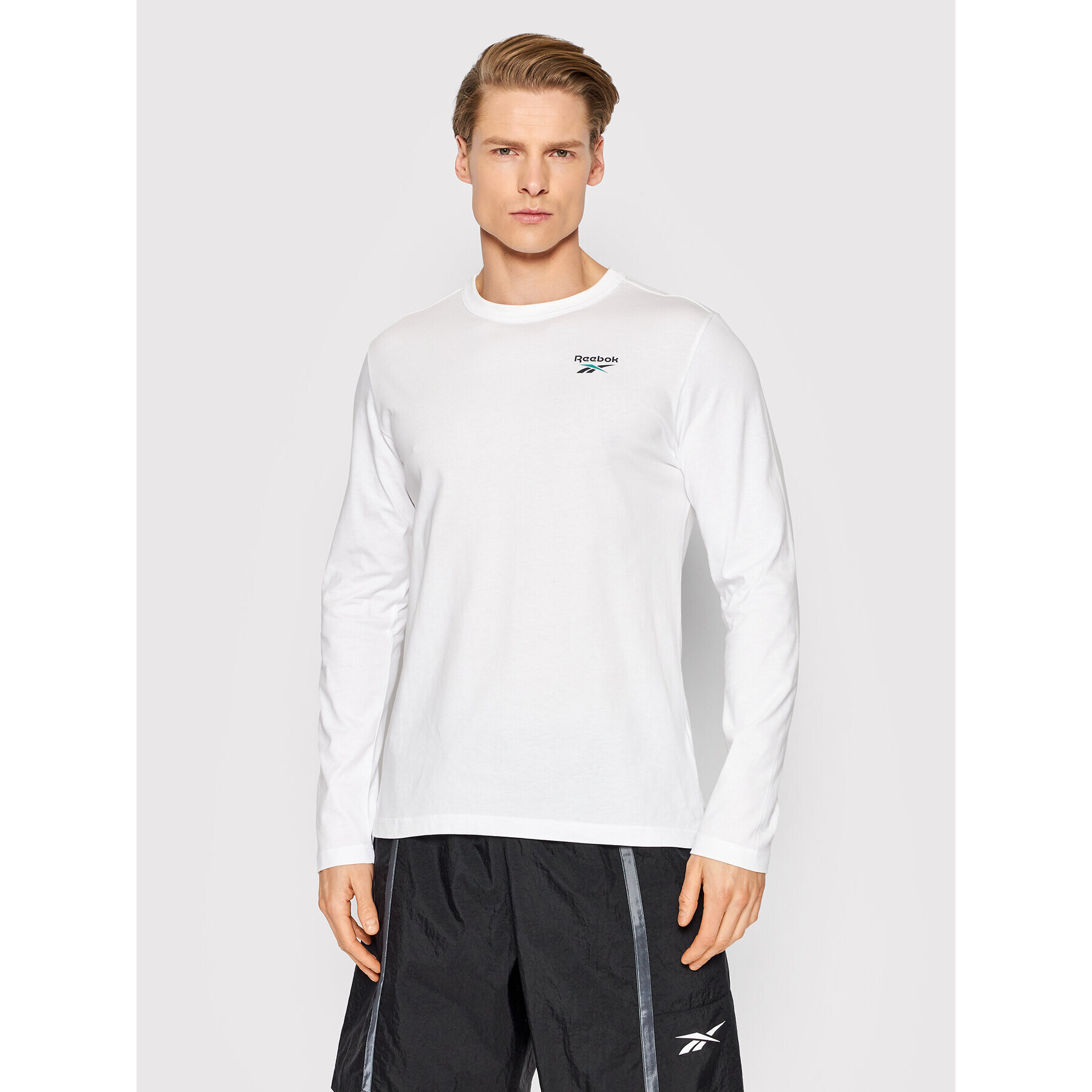 Reebok Тениска с дълъг ръкав Destination HB9905 Бял Regular Fit - Pepit.bg