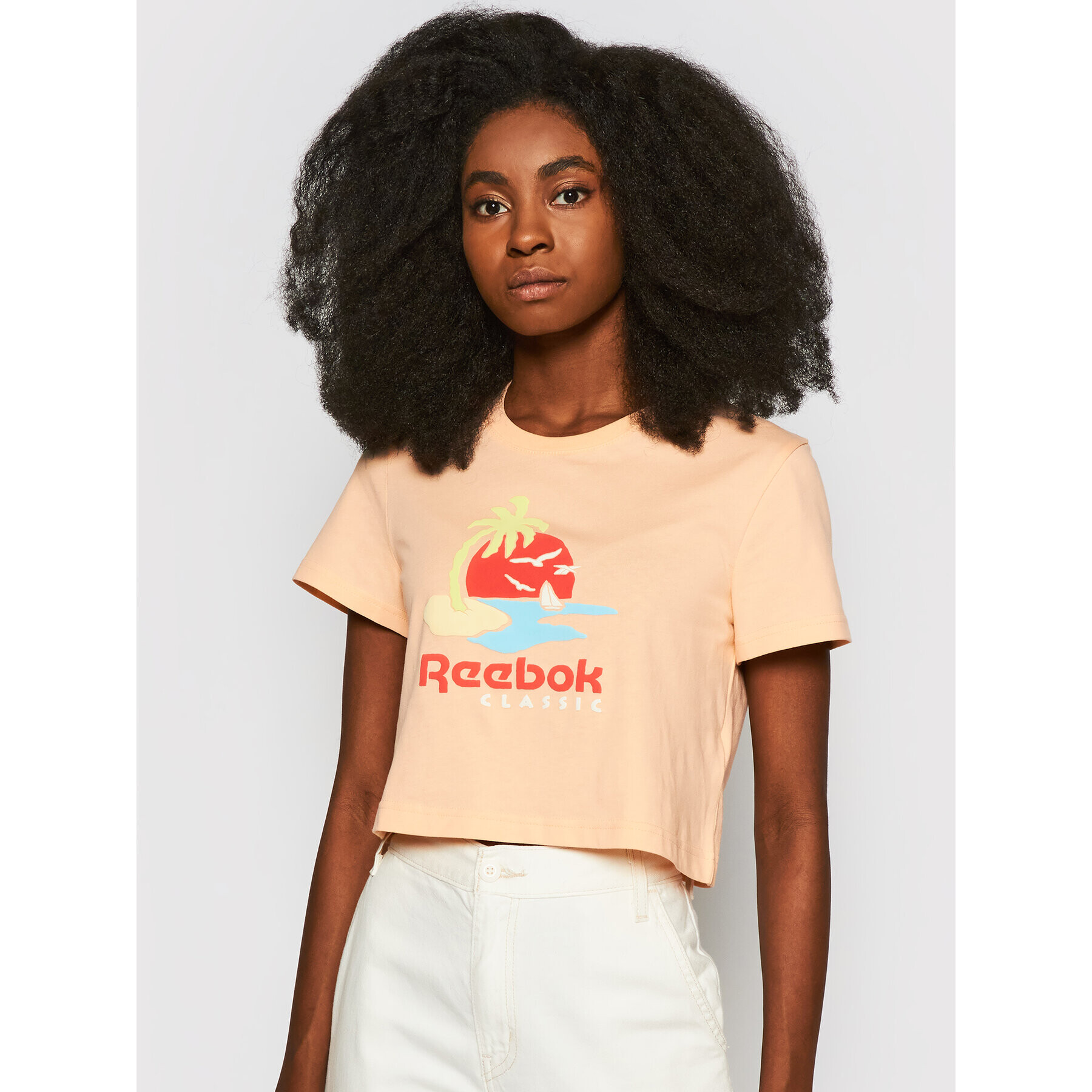 Reebok Тишърт Cl Gr Sr Tee GJ4865 Оранжев Regular Fit - Pepit.bg