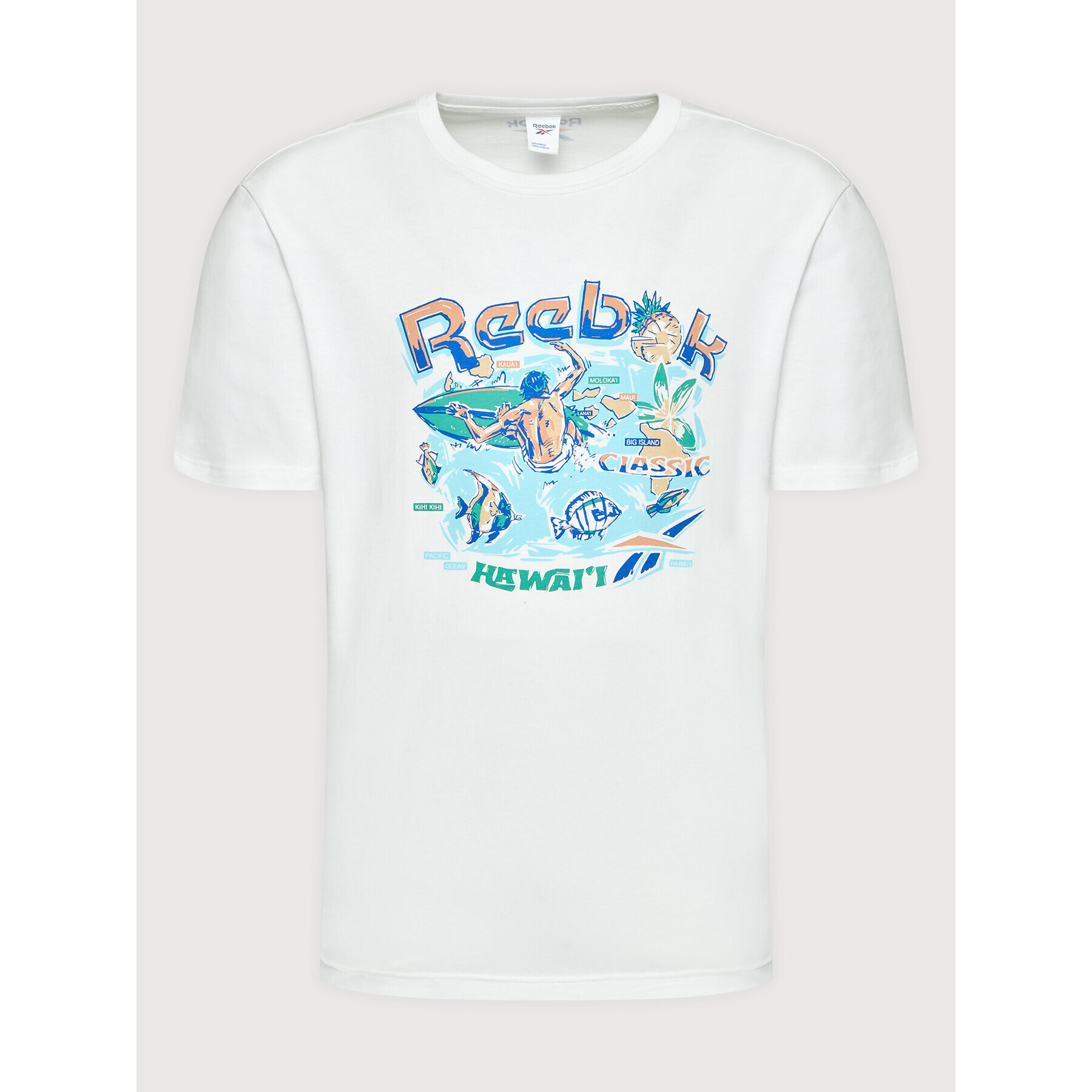 Reebok Тишърт Classics Destination HB1195 Бял Loose Fit - Pepit.bg