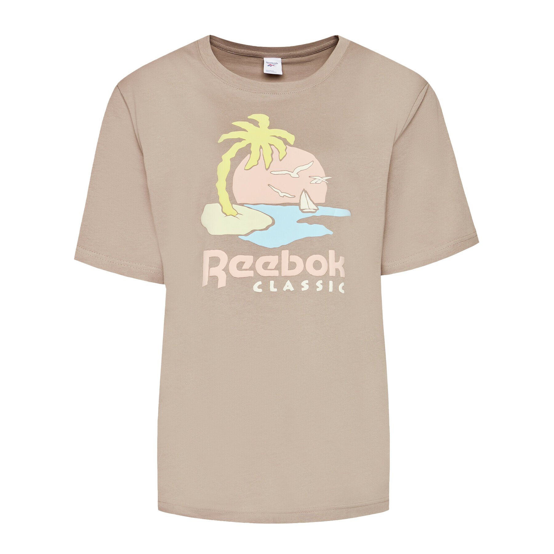 Reebok Тишърт Unisex Classics Graphic GN3672 Бежов Regular Fit - Pepit.bg
