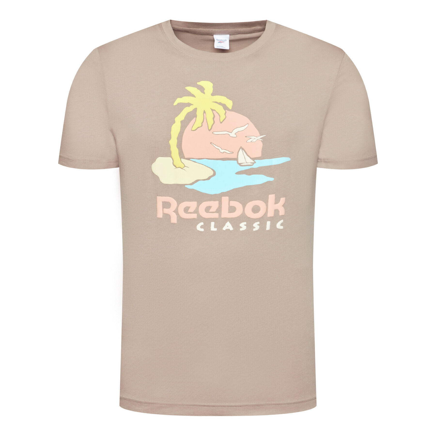 Reebok Тишърт Unisex Classics Graphic GN3672 Бежов Regular Fit - Pepit.bg