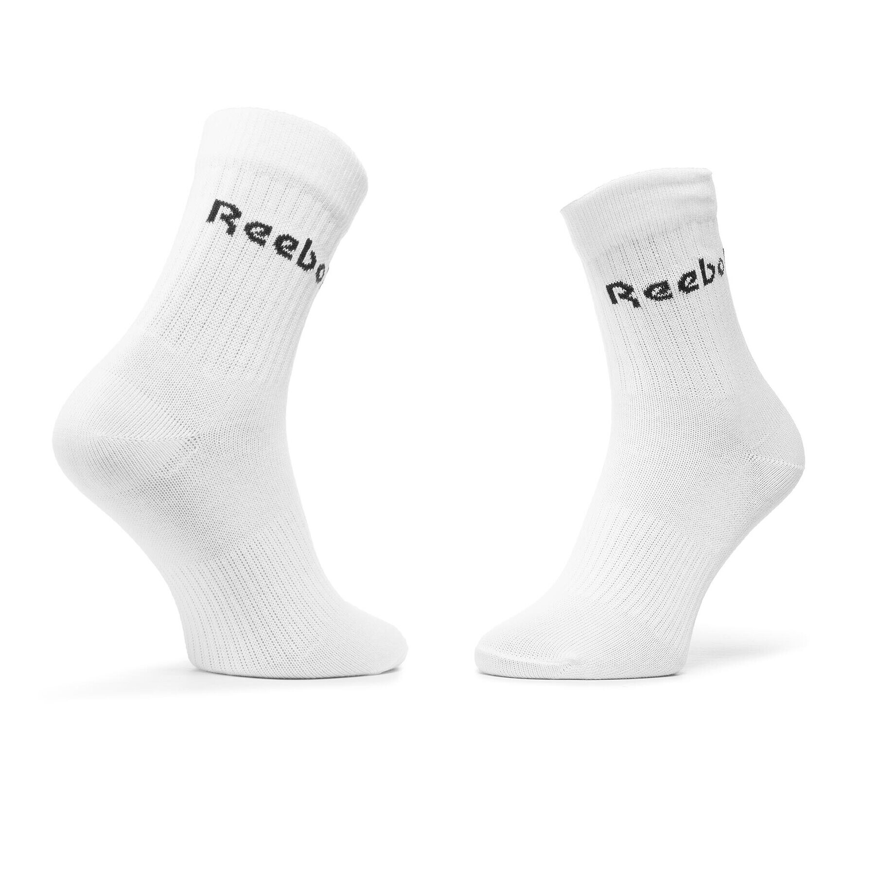 Reebok Комплект 3 чифта дълги чорапи мъжки Act Core Mid Crew Sock 3P GC8669 Бял - Pepit.bg