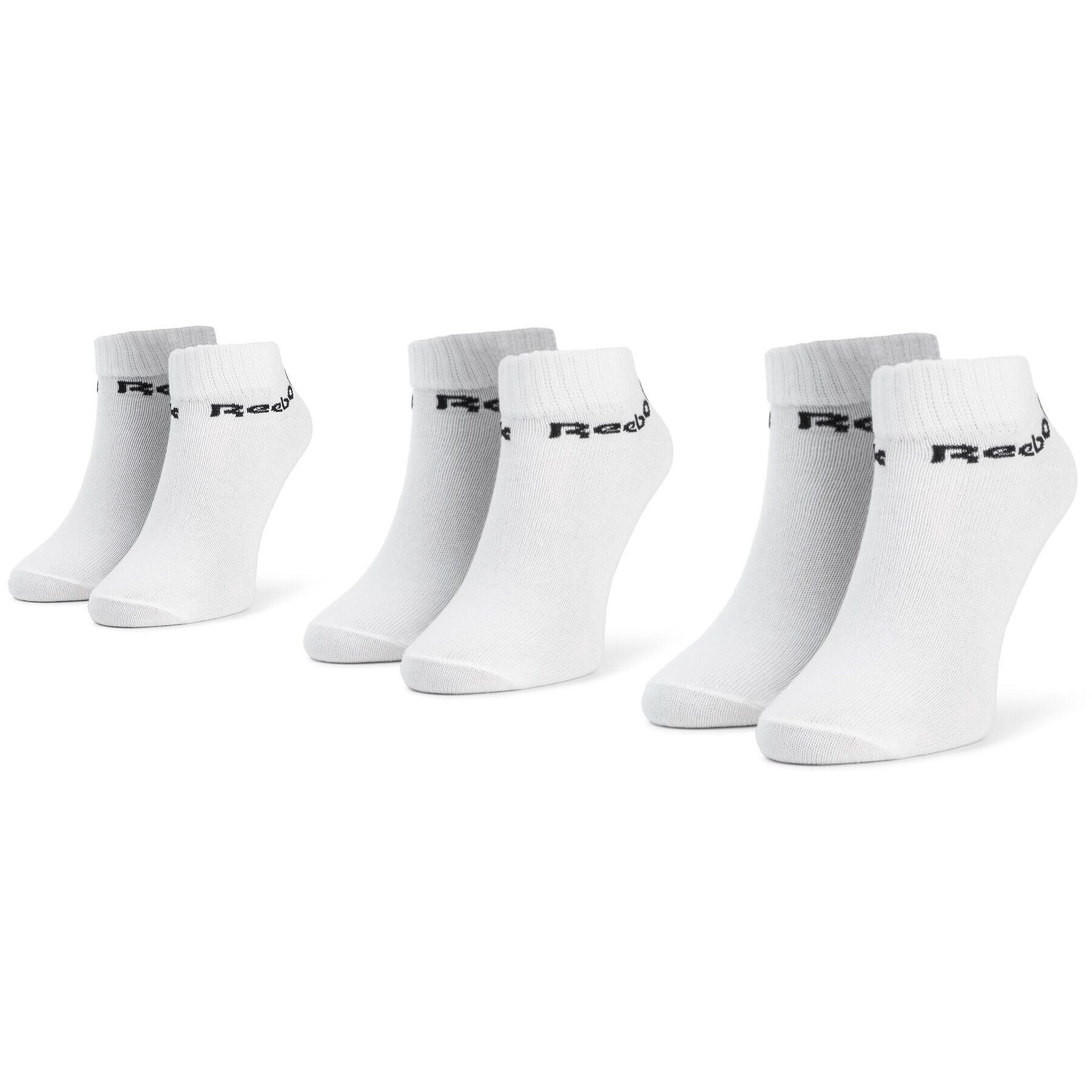 Reebok Комплект 3 чифта къси чорапи унисекс Act Core Ankle Sock 3p FL5227 Бял - Pepit.bg