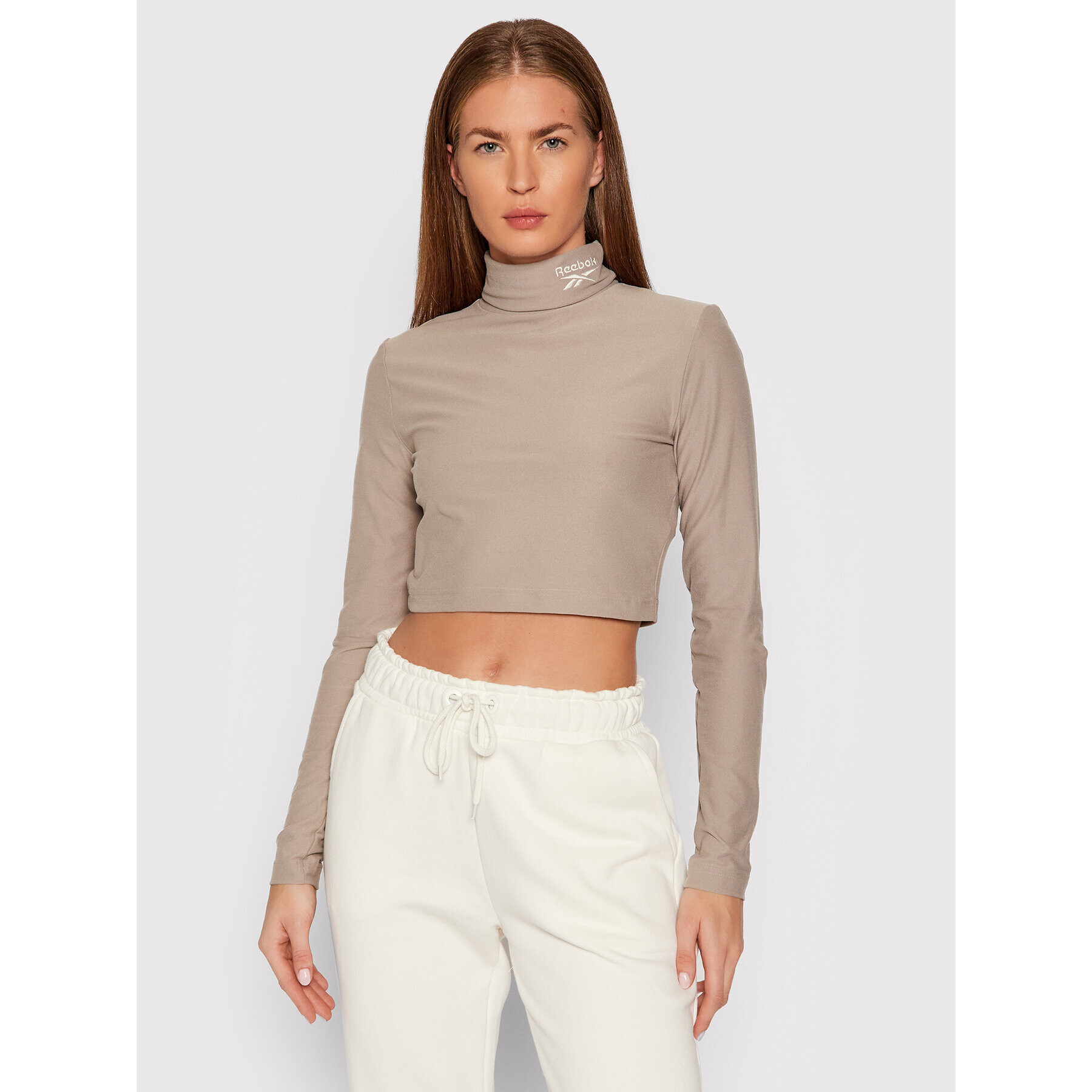 Reebok Поло Classics Cozy GS1701 Бежов Cropped Fit - Pepit.bg