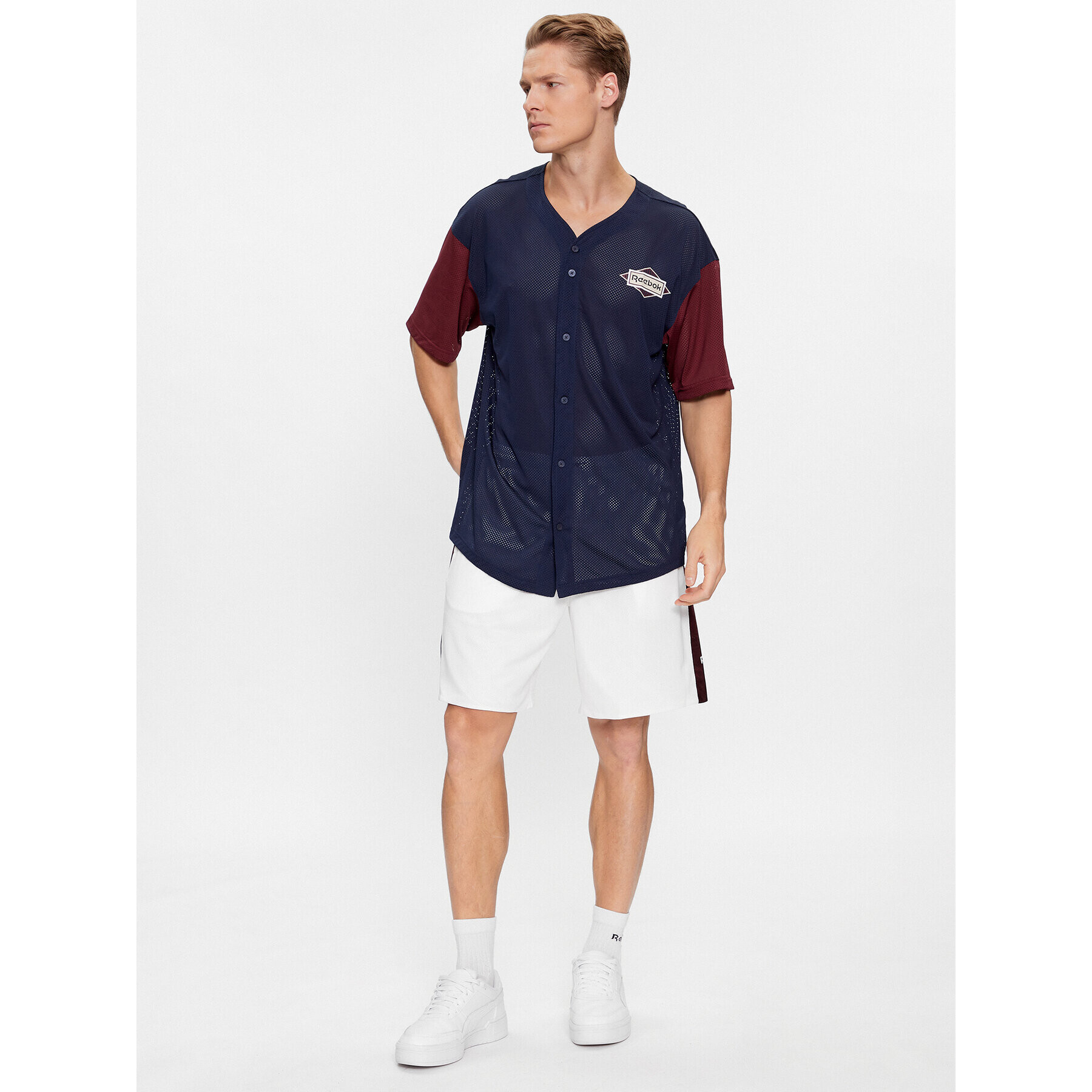 Reebok Спортни шорти Basketball IL1995 Бял Regular Fit - Pepit.bg
