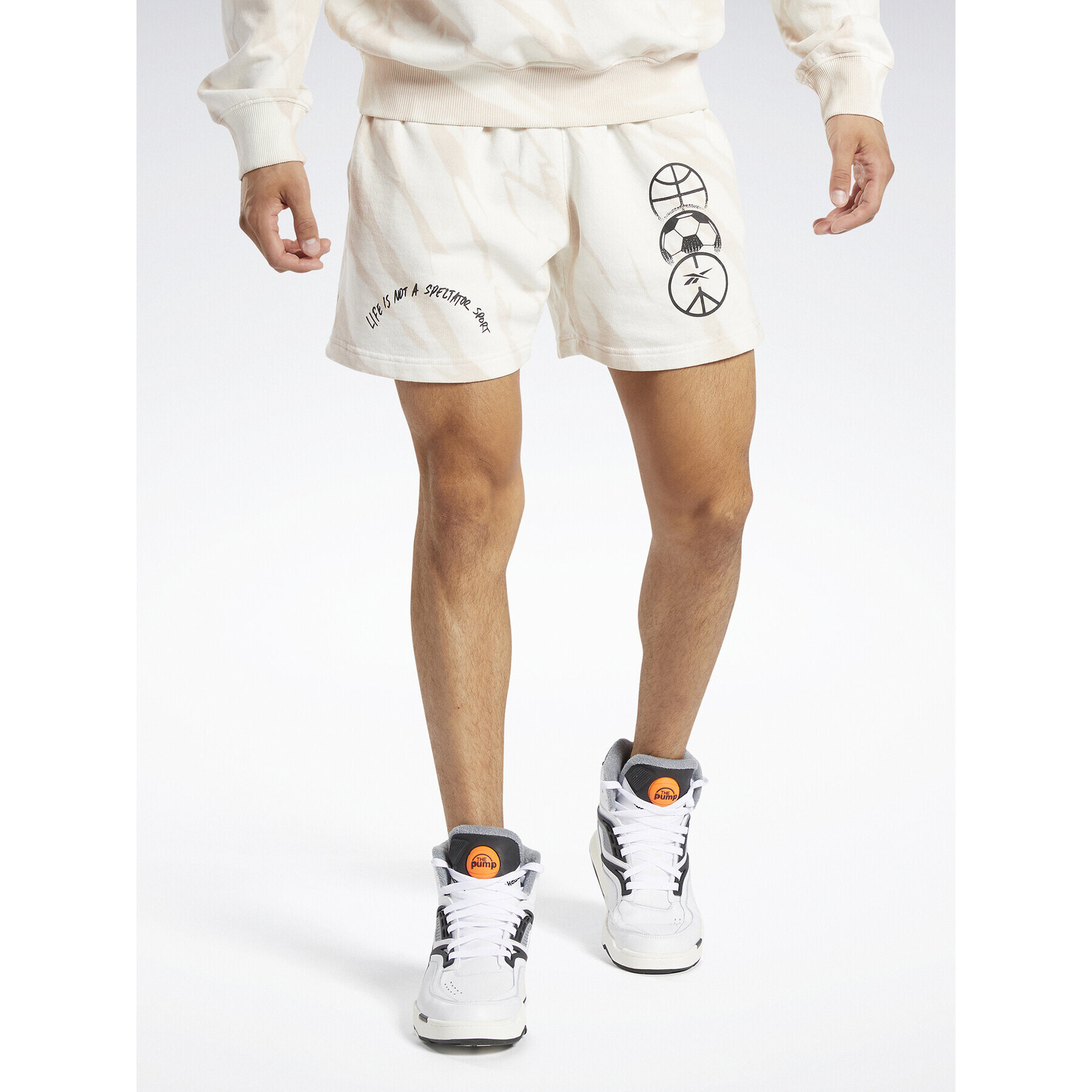 Reebok Спортни шорти Classics Block Party Shorts HT8180 Бял - Pepit.bg