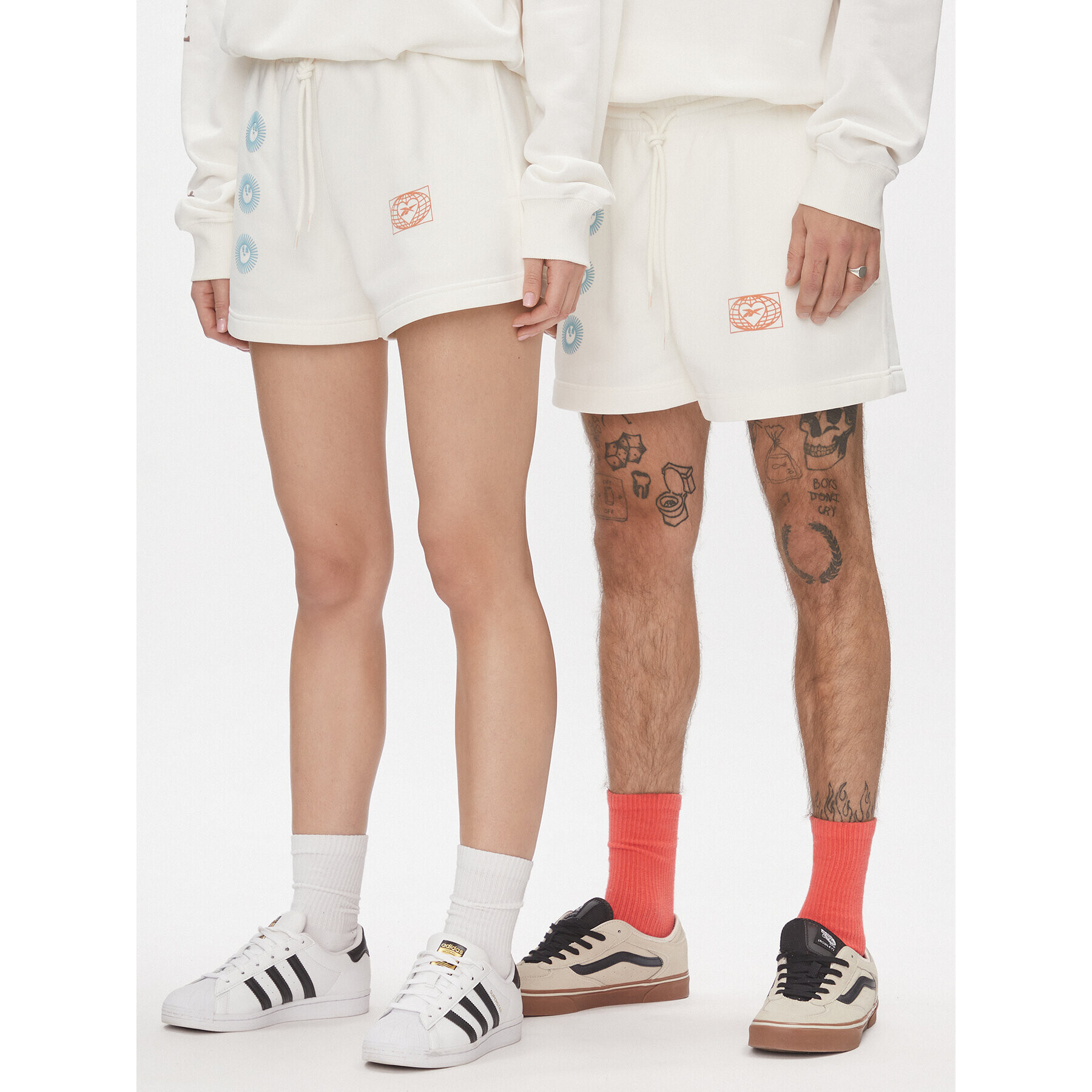 Reebok Спортни шорти Classics Good Vibes Shorts HT6119 Бял - Pepit.bg