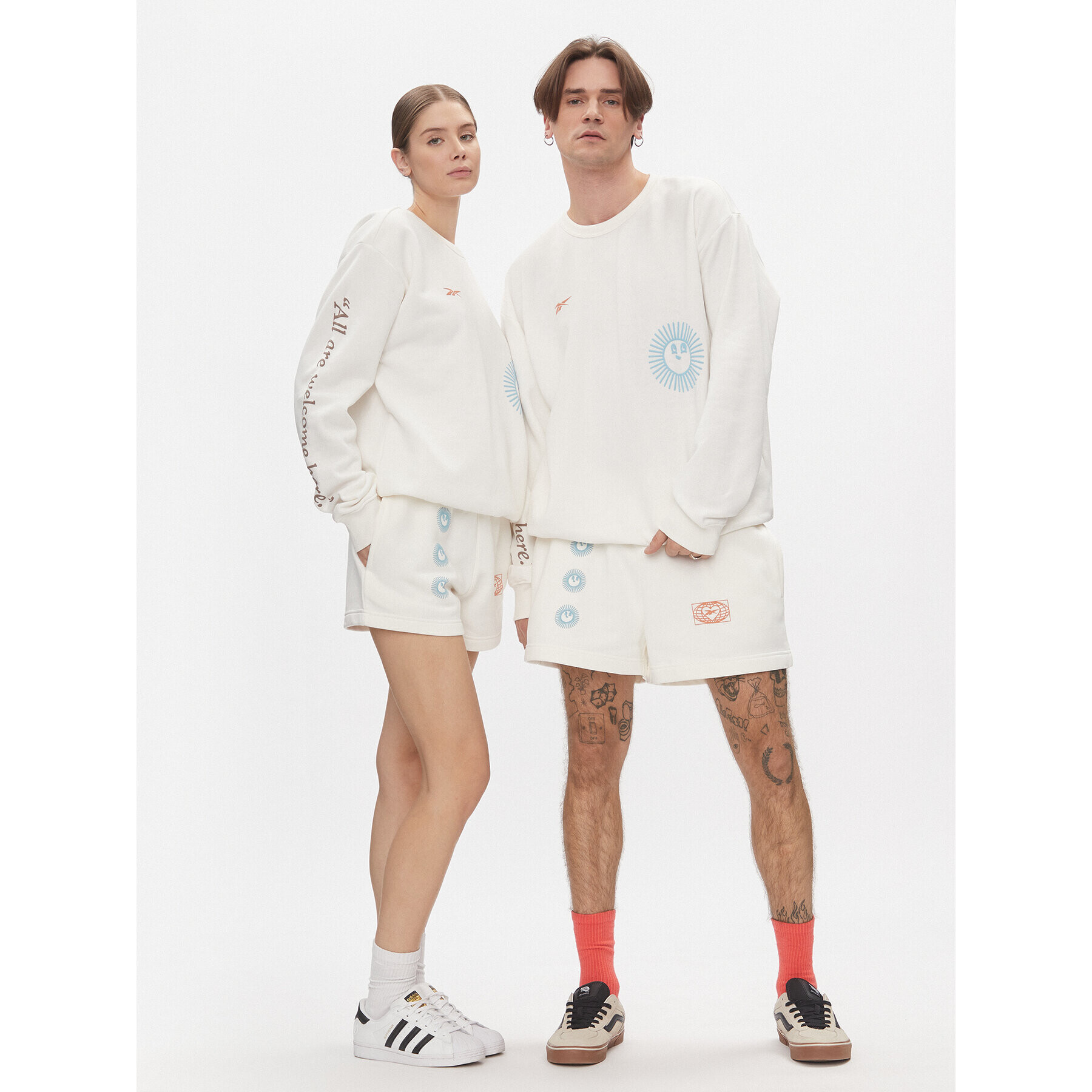 Reebok Спортни шорти Classics Good Vibes Shorts HT6119 Бял - Pepit.bg