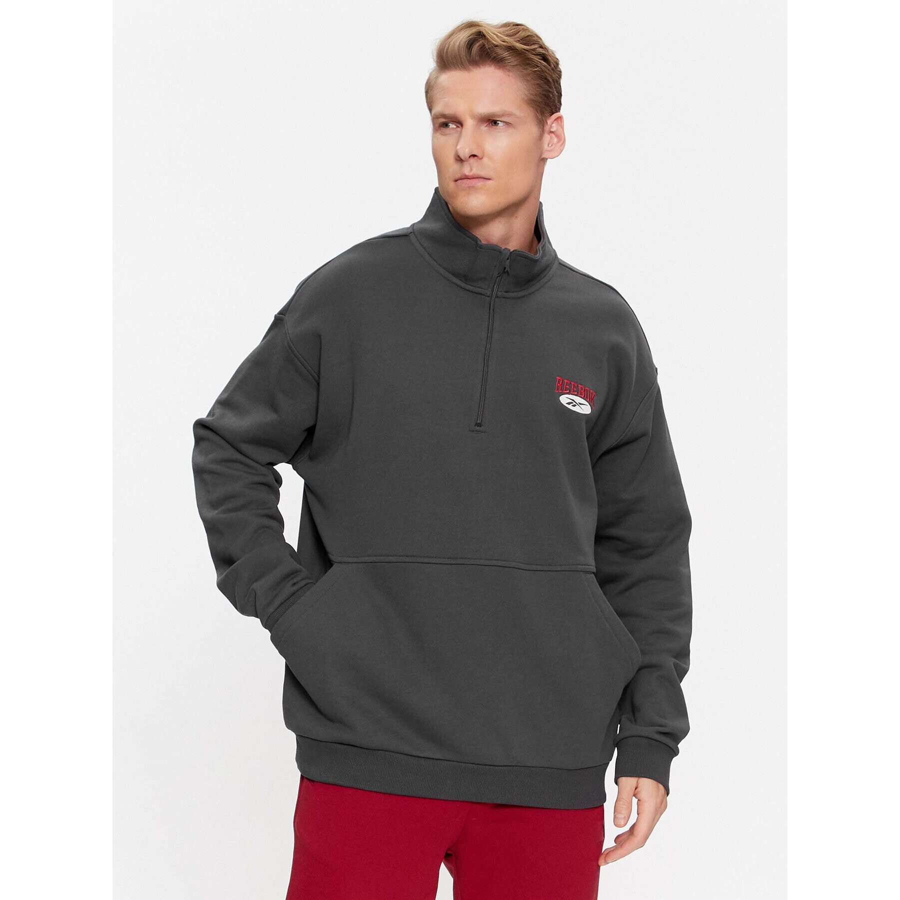 Reebok Суитшърт Archive Essentials IL8801 Сив Regular Fit - Pepit.bg