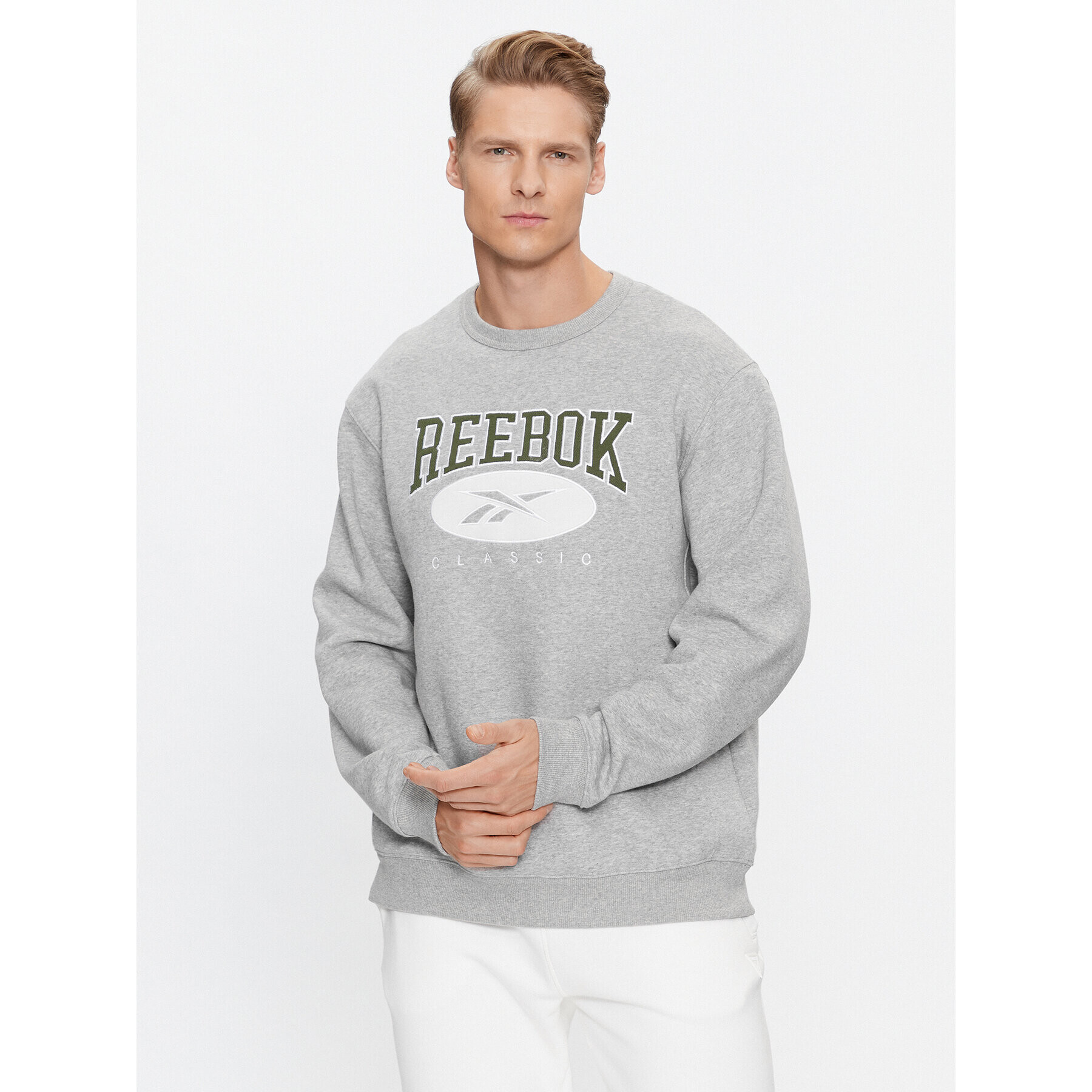 Reebok Суитшърт Archive Essentials IM1532 Сив Regular Fit - Pepit.bg