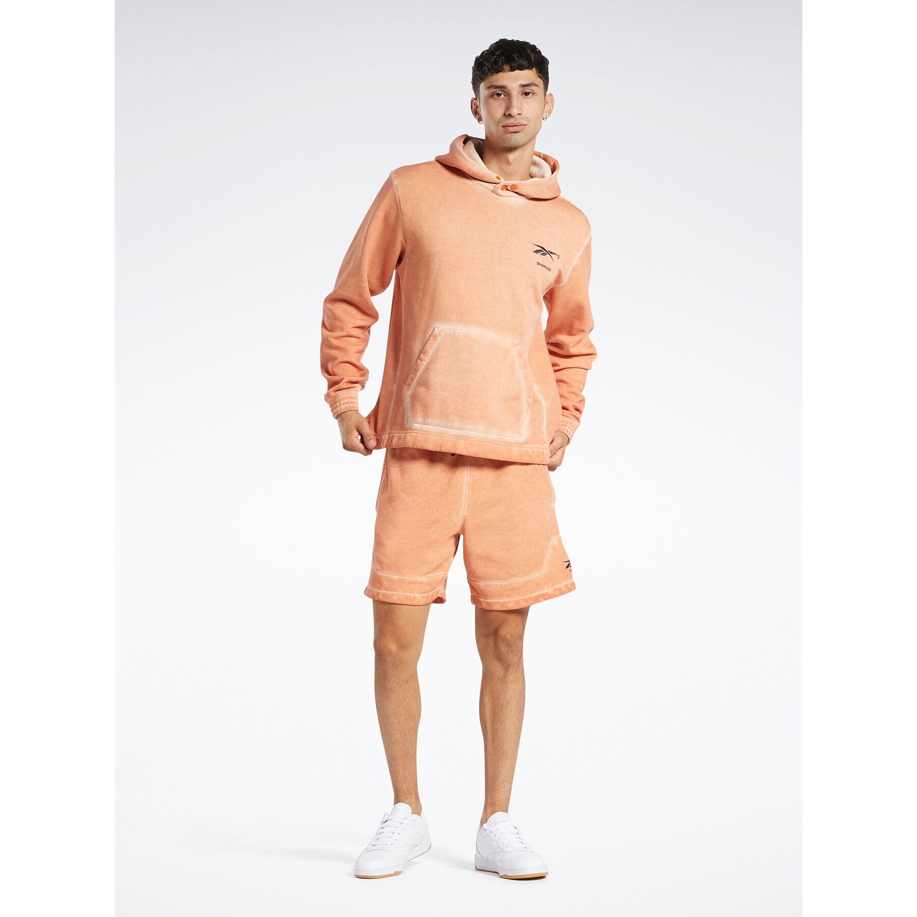 Reebok Суитшърт Basketball Court Top Bi-Dye Fleece Hoodie HM4092 Оранжев Regular Fit - Pepit.bg