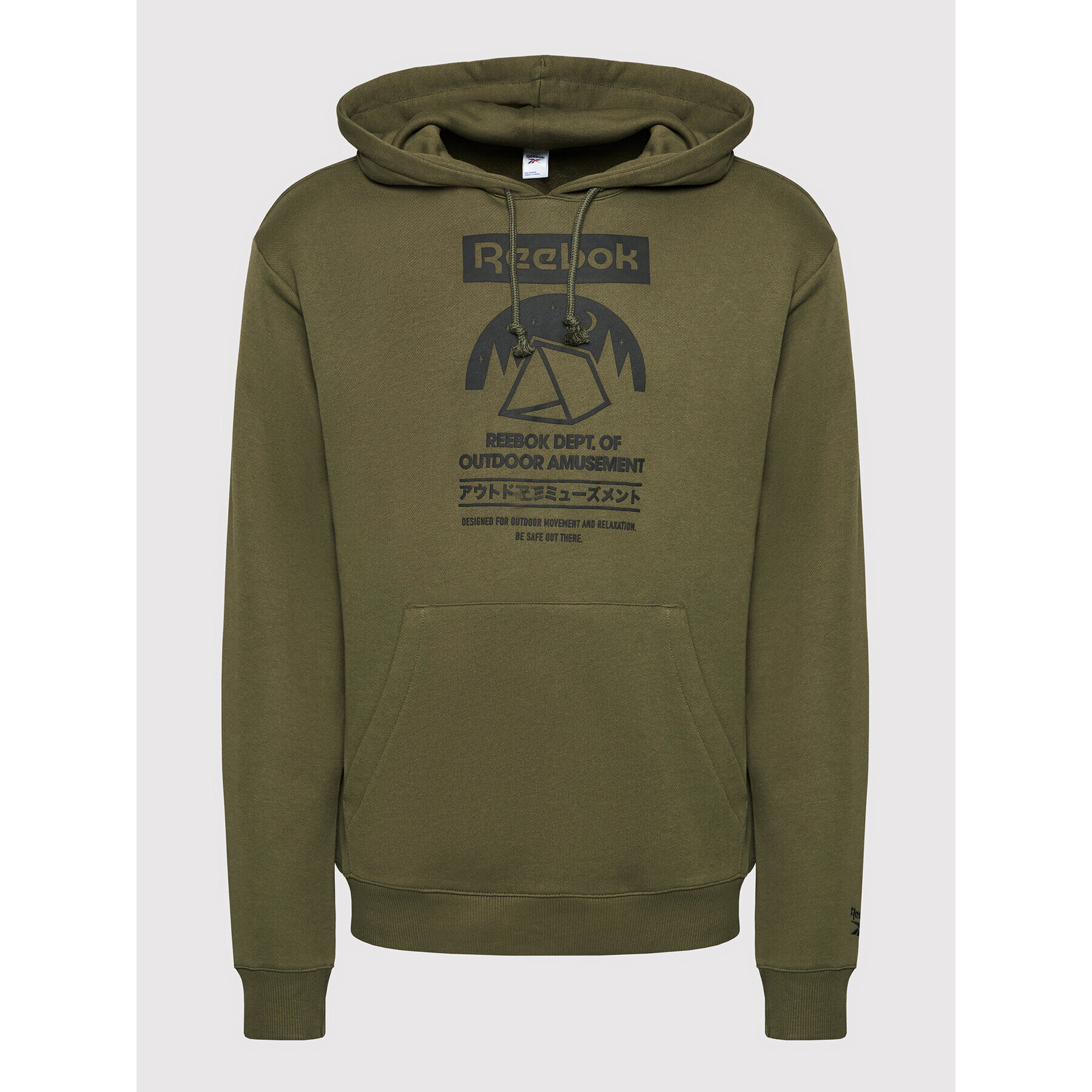 Reebok Суитшърт Cl Camping Graphic Hoodie GS4194 Зелен Relaxed Fit - Pepit.bg