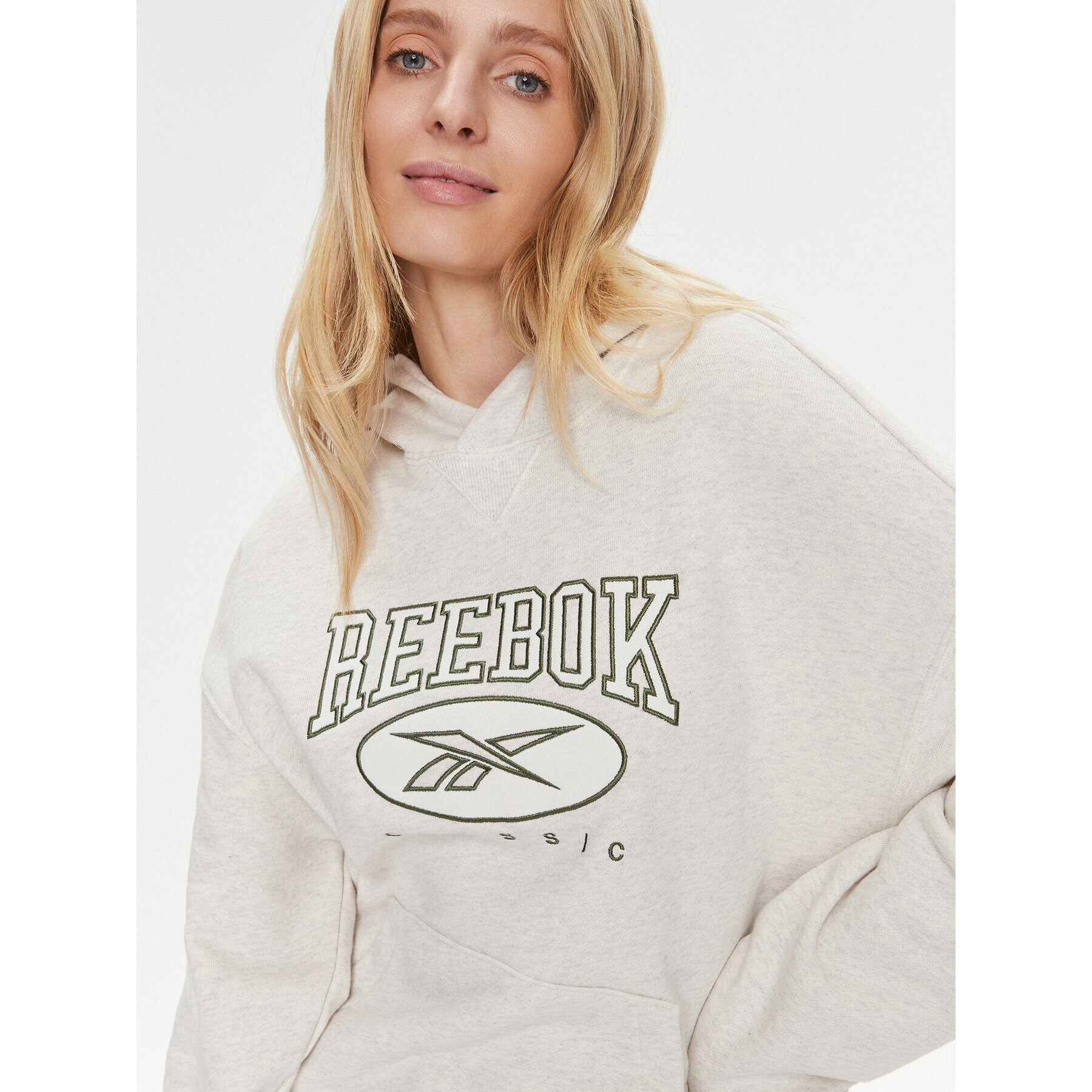 Reebok Суитшърт Classics Big Logo IL4634 Екрю Relaxed Fit - Pepit.bg