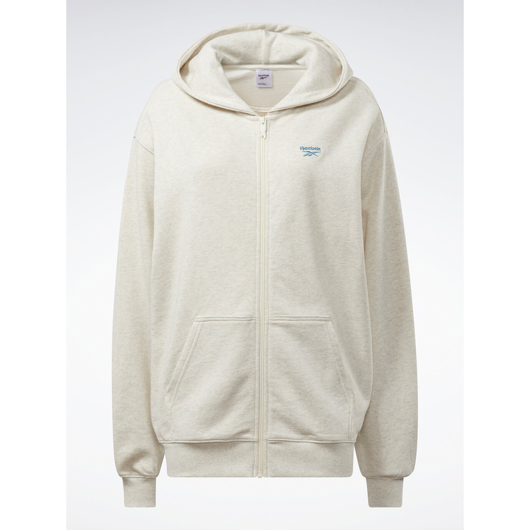 Reebok Суитшърт Classics Oversized Long Zip-Up Hoodie IC8093 Сив - Pepit.bg