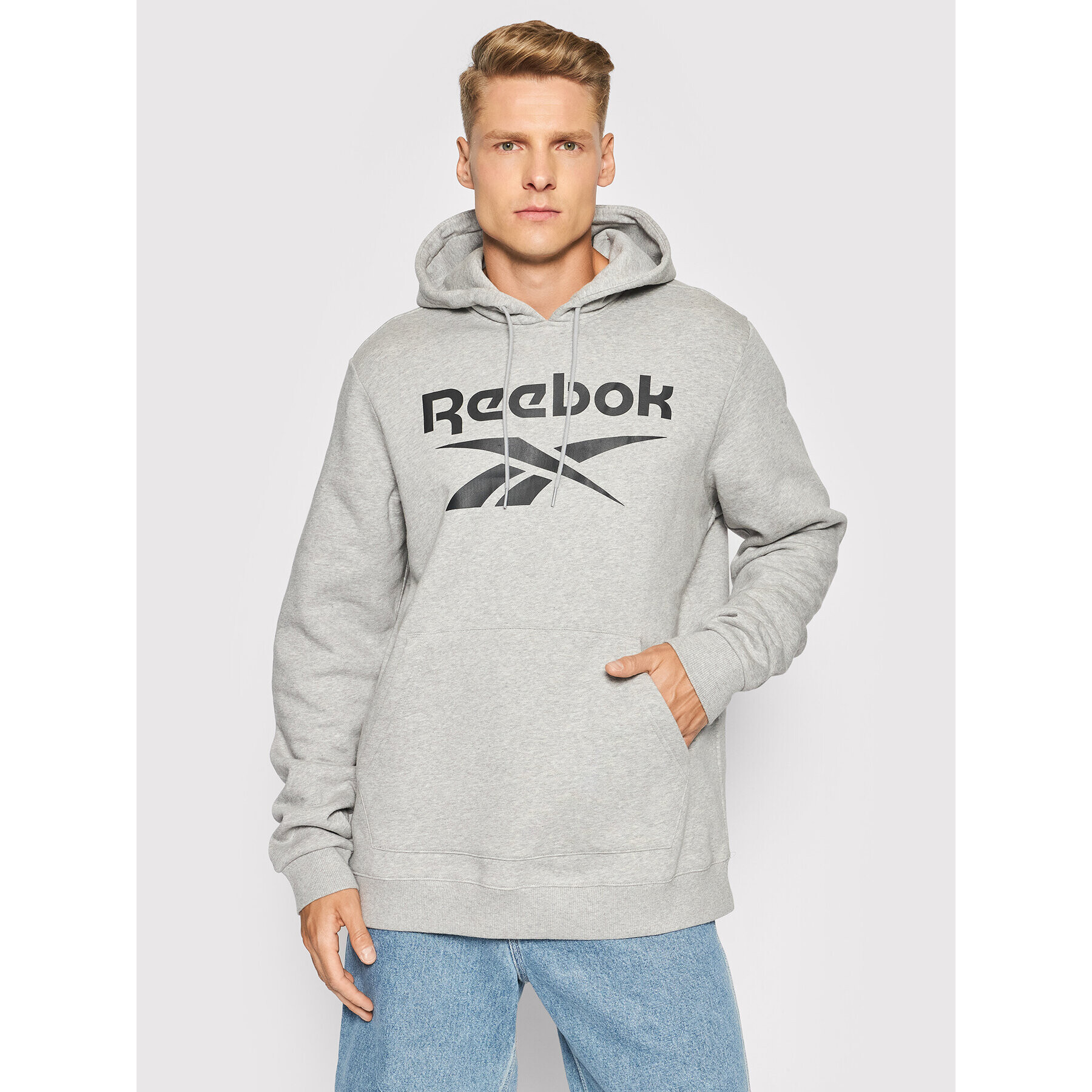 Reebok Суитшърт Identity Fleece Hoodie GS1609 Сив Regular Fit - Pepit.bg