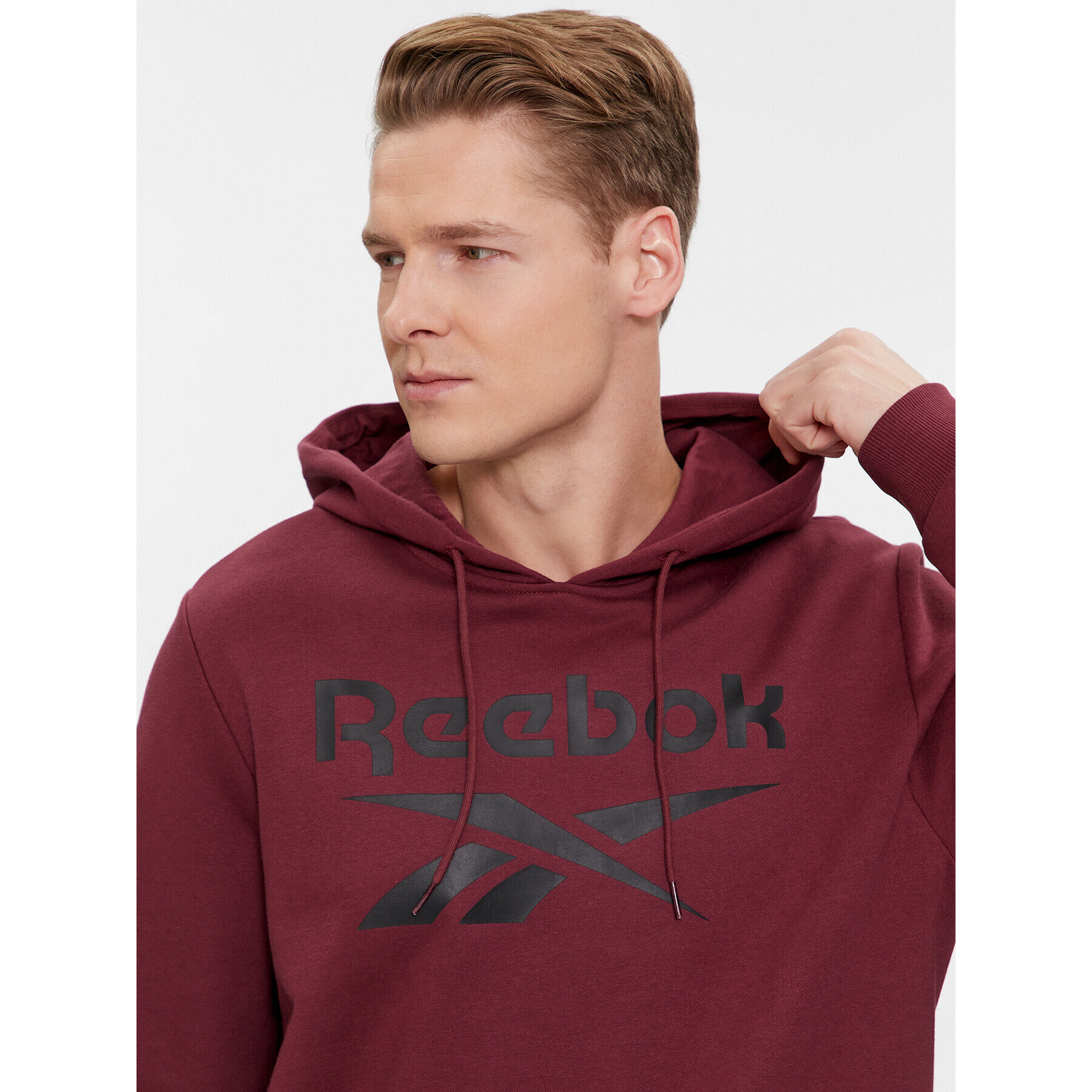 Reebok Суитшърт Identity Fleece Stacked Logo Pullover Hoodie IM3955 Червен - Pepit.bg